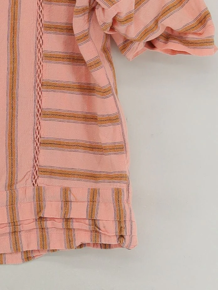 Topshop Women's Top UK 10 Pink Cotton with Linen Basic - Image 4