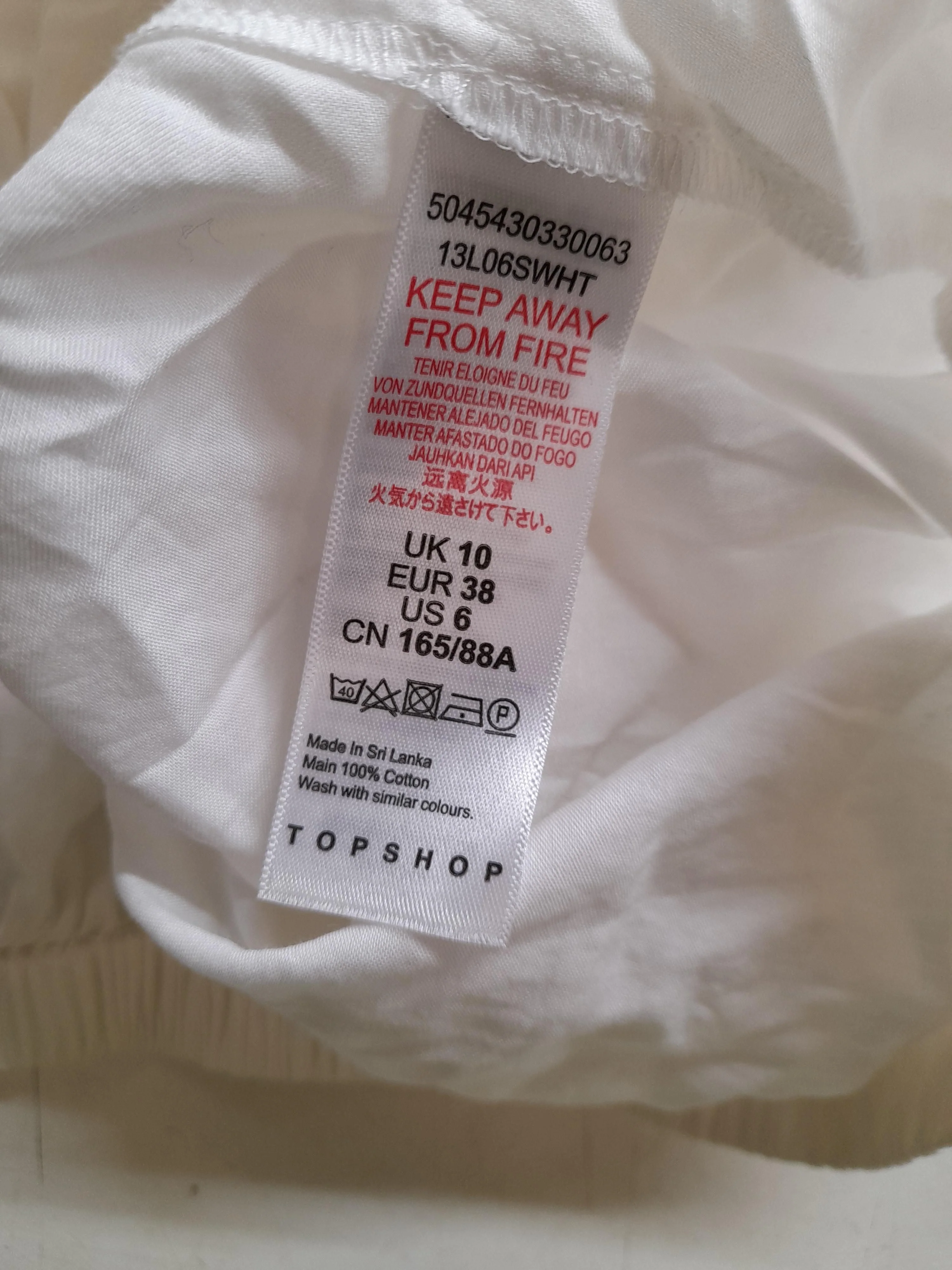 Topshop Women's Top UK 10 White 100% Cotton Long Sleeve Collared Cropped - Image 6