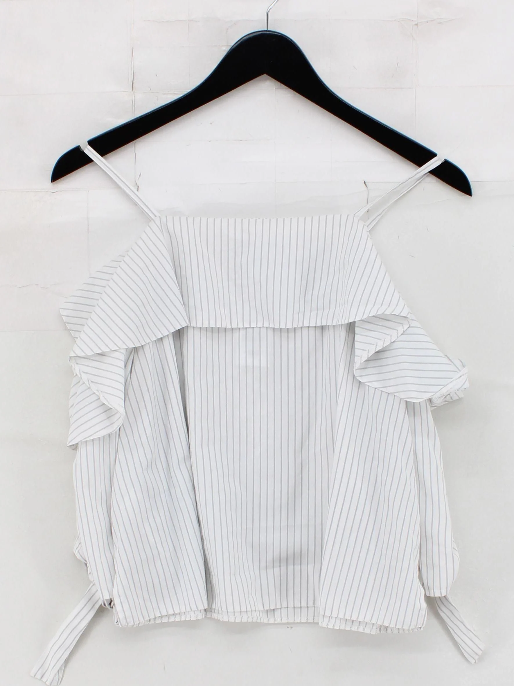 Topshop Women's Top UK 10 White Polyester with Cotton Basic - Image 2