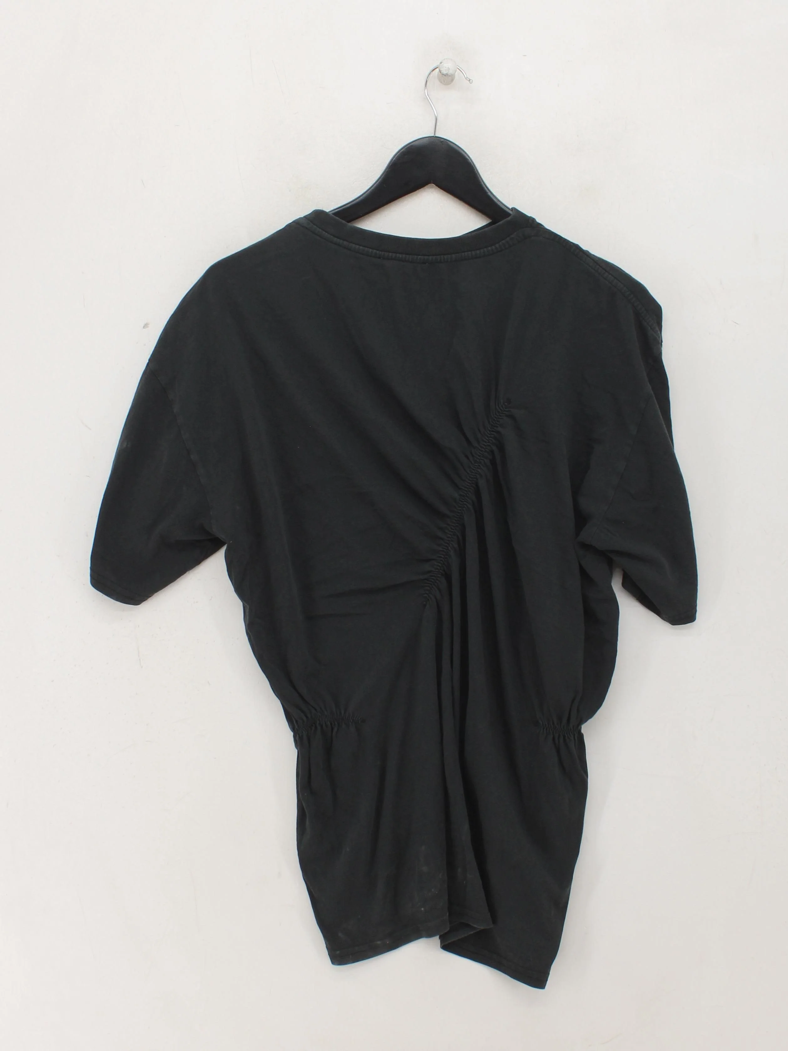 Topshop Women's Top UK 12 Black 100% Cotton Short Sleeve Round Neck Basic - Image 2