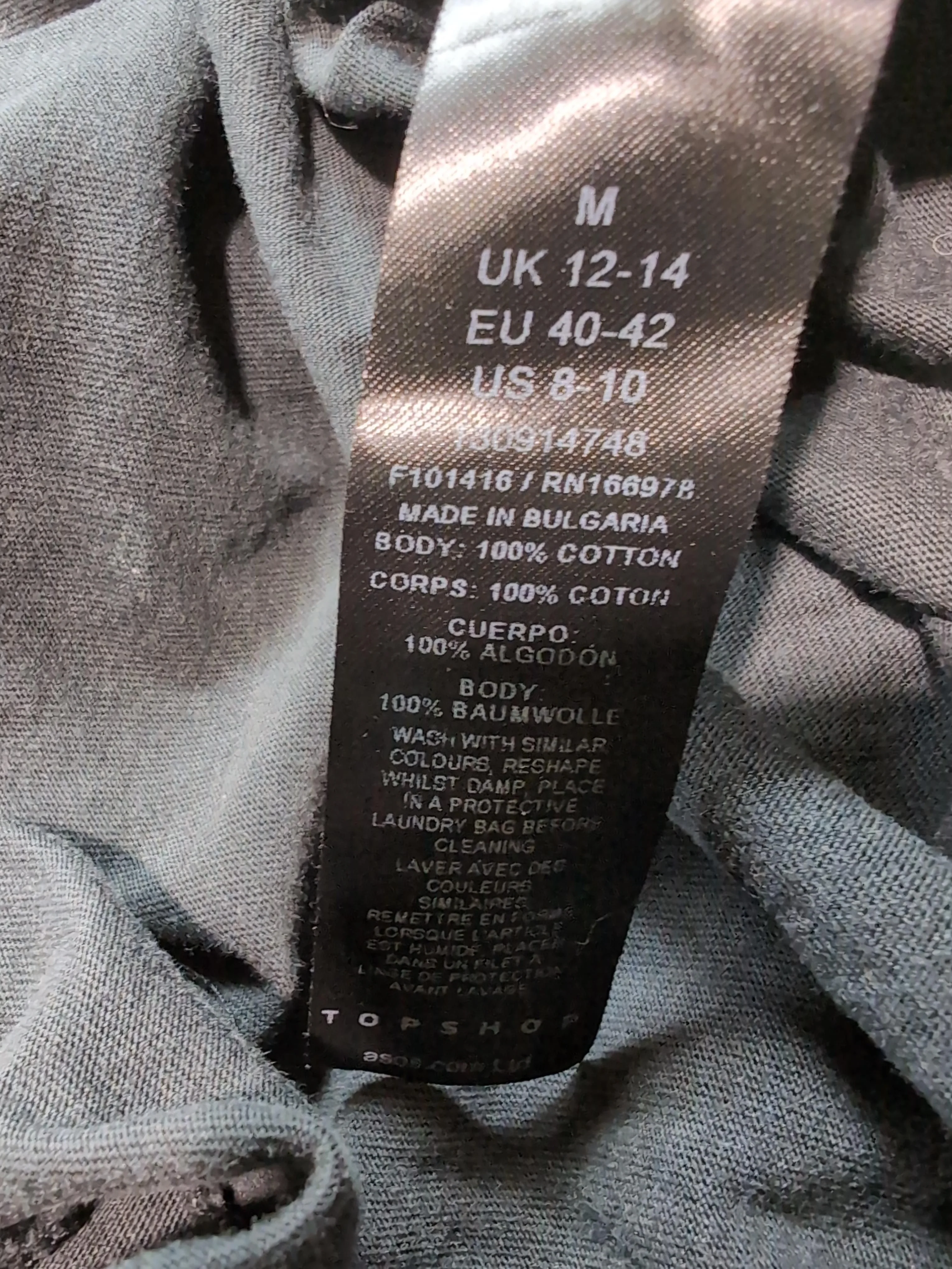 Topshop Women's Top UK 12 Black 100% Cotton Short Sleeve Round Neck Basic - Image 6