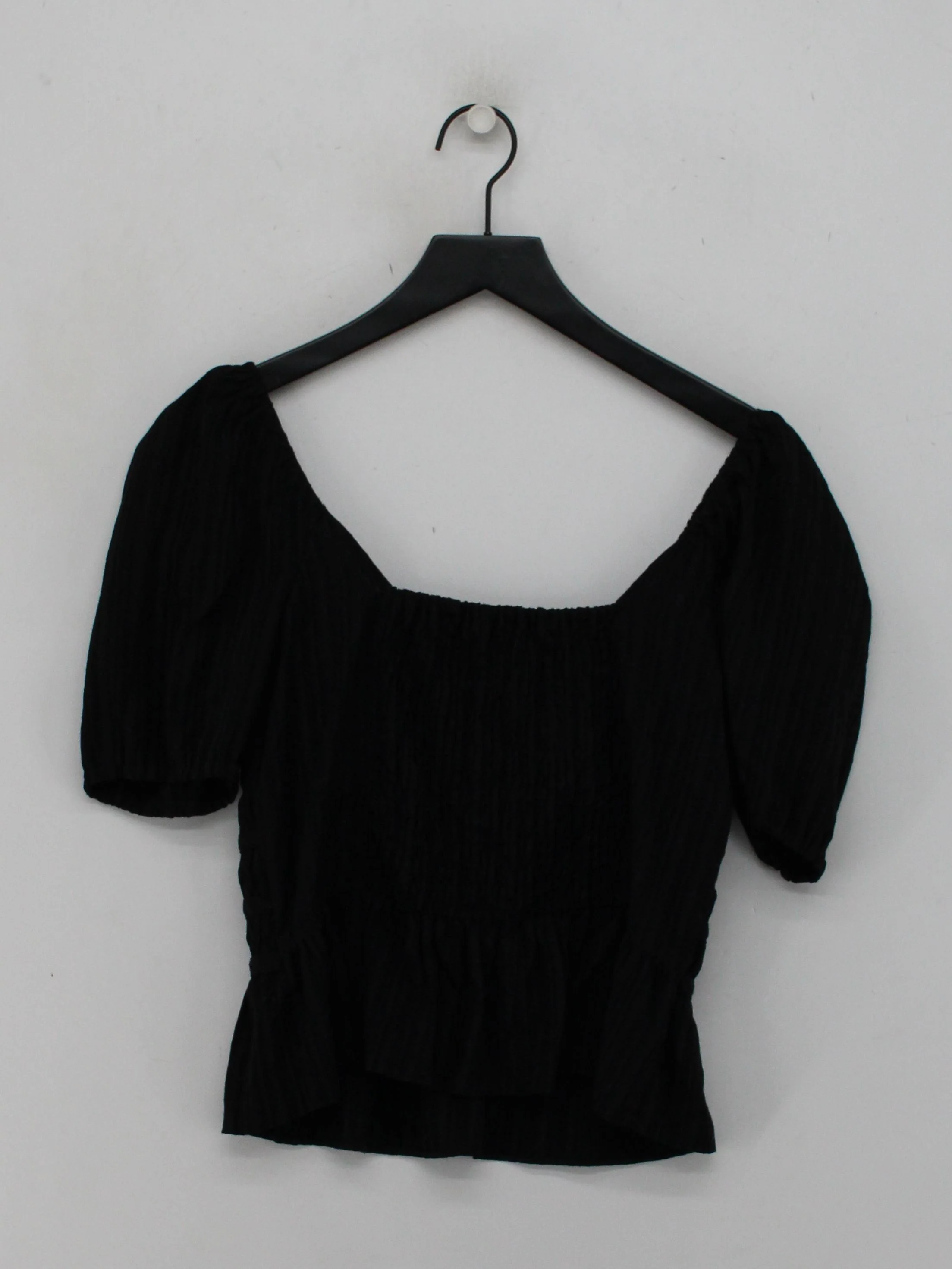 Topshop Women's Top UK 12 Black Viscose with Polyester, Elastane Basic - Image 2