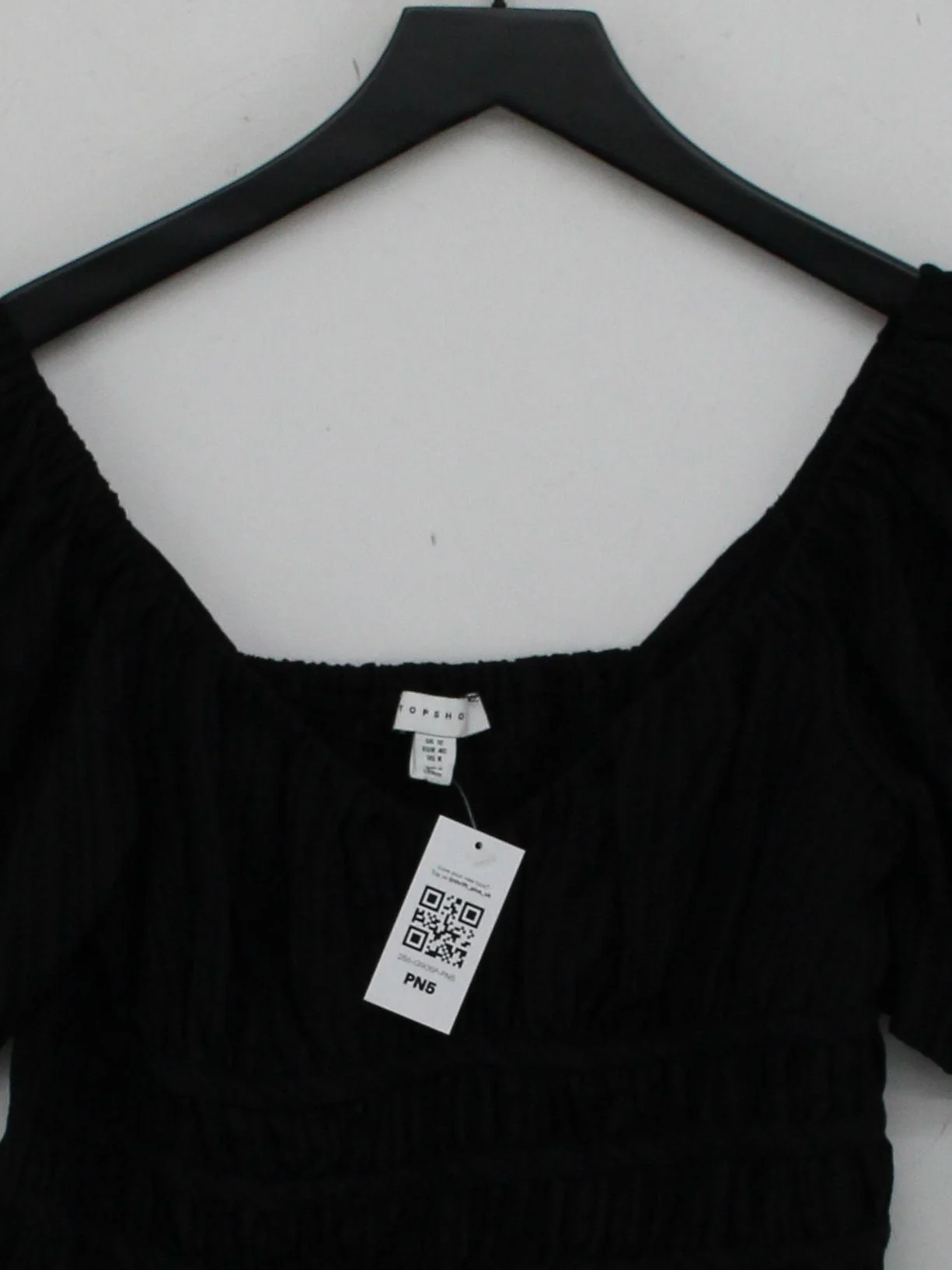 Topshop Women's Top UK 12 Black Viscose with Polyester, Elastane Basic - Image 3