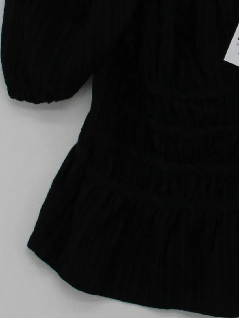 Topshop Women's Top UK 12 Black Viscose with Polyester, Elastane Basic - Image 4