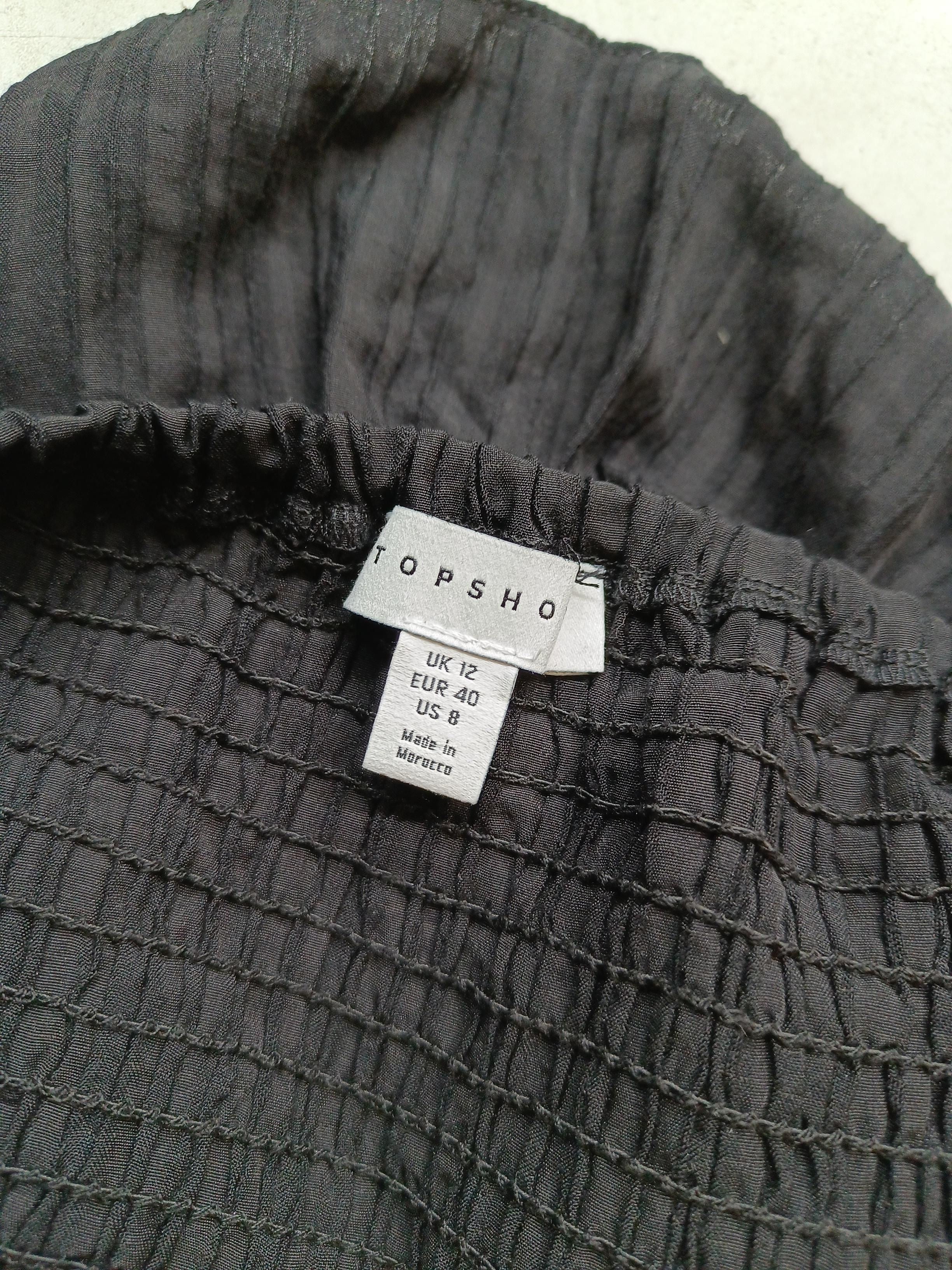 Topshop Women's Top UK 12 Black Viscose with Polyester, Elastane Basic - Image 5