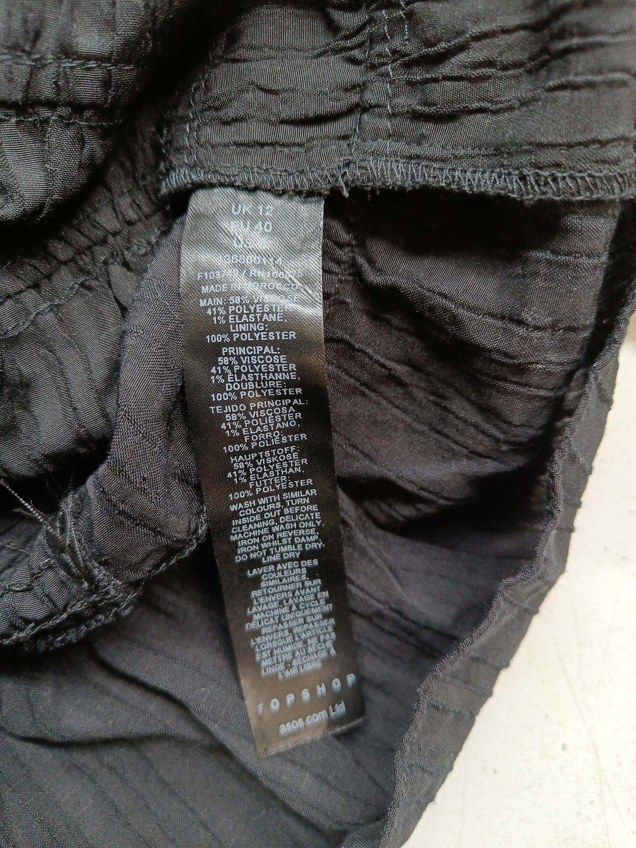 Topshop Women's Top UK 12 Black Viscose with Polyester, Elastane Basic - Image 6