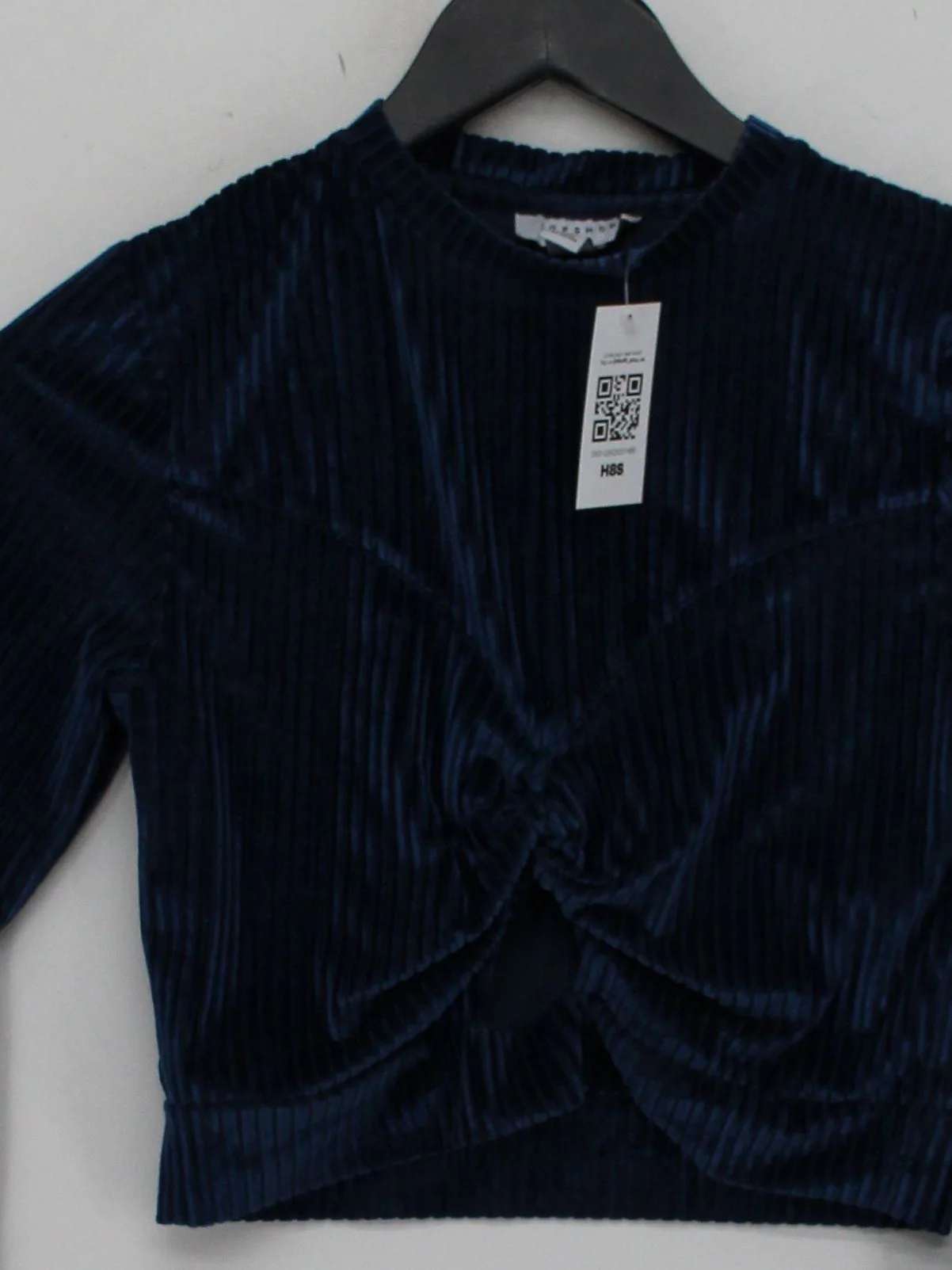Topshop Women's Top UK 12 Blue Polyester with Elastane Cropped - Image 3