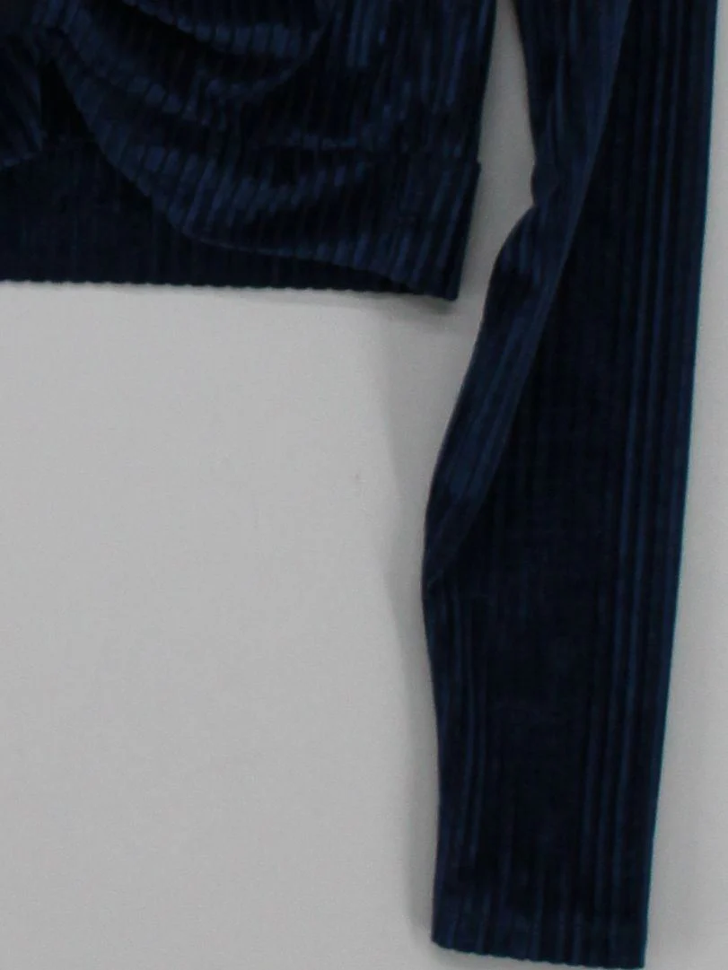 Topshop Women's Top UK 12 Blue Polyester with Elastane Cropped - Image 4