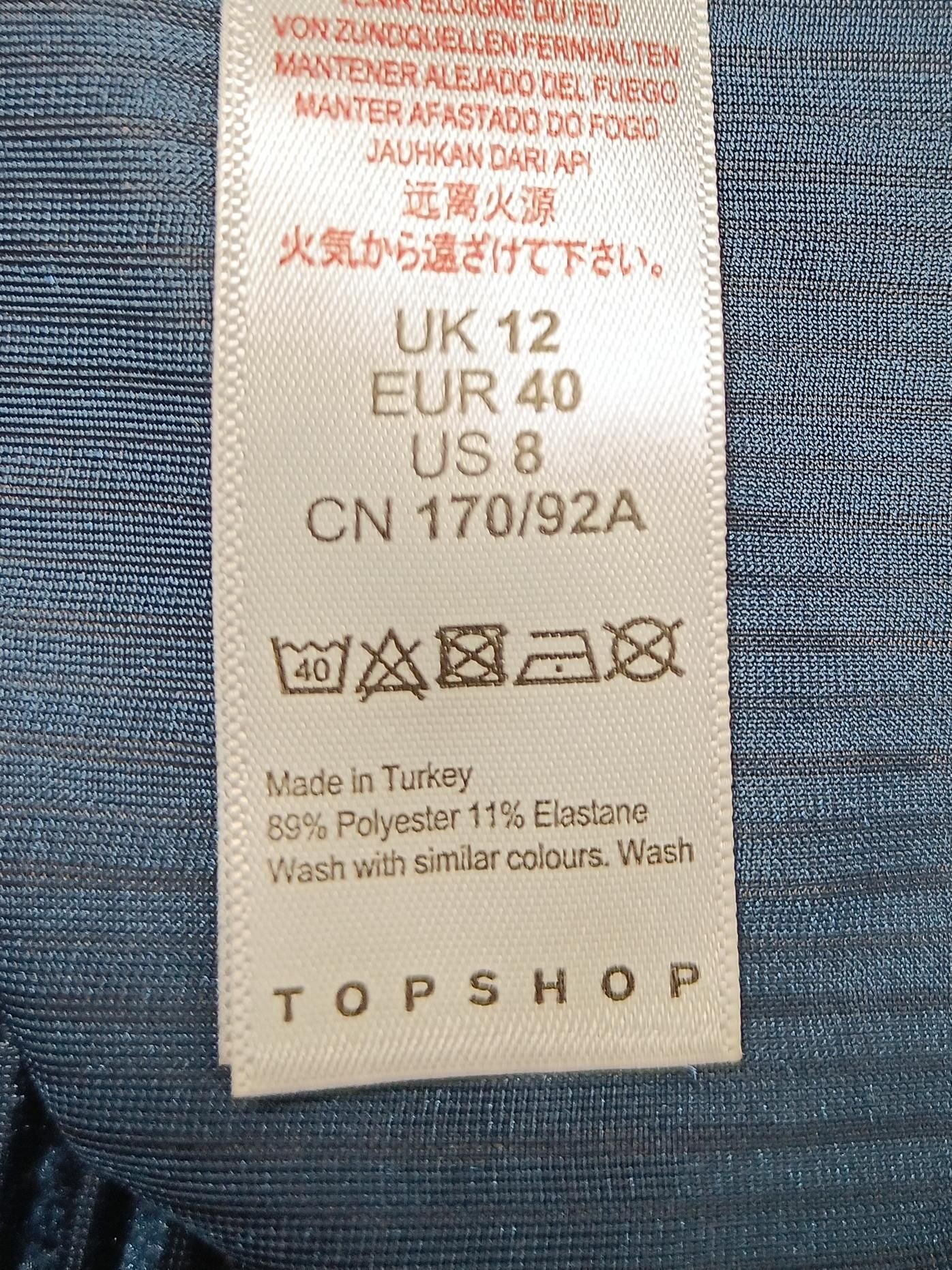 Topshop Women's Top UK 12 Blue Polyester with Elastane Cropped - Image 6