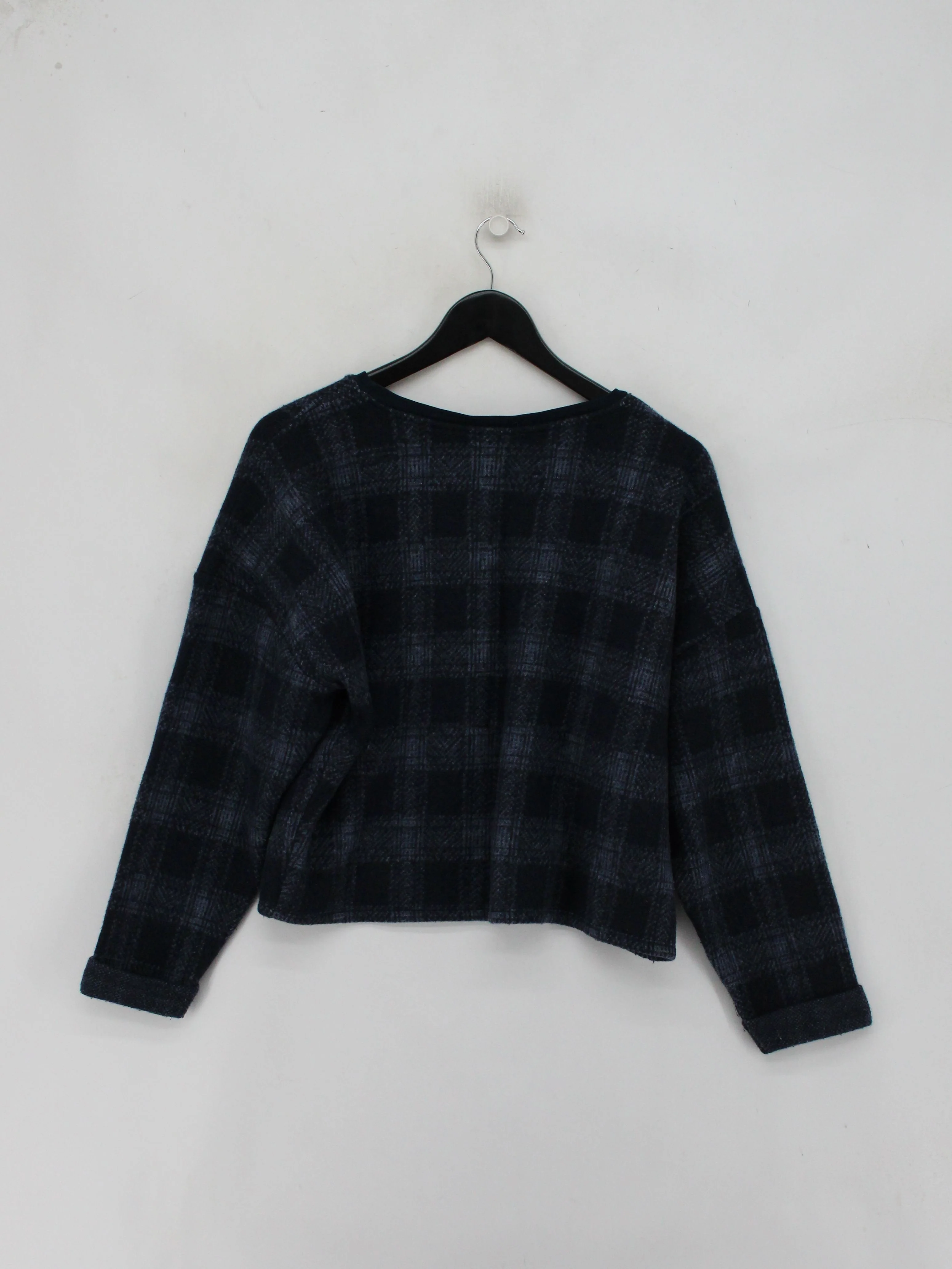 Topshop Women's Top UK 12 Blue Polyester with Viscose, Wool Basic - Image 2