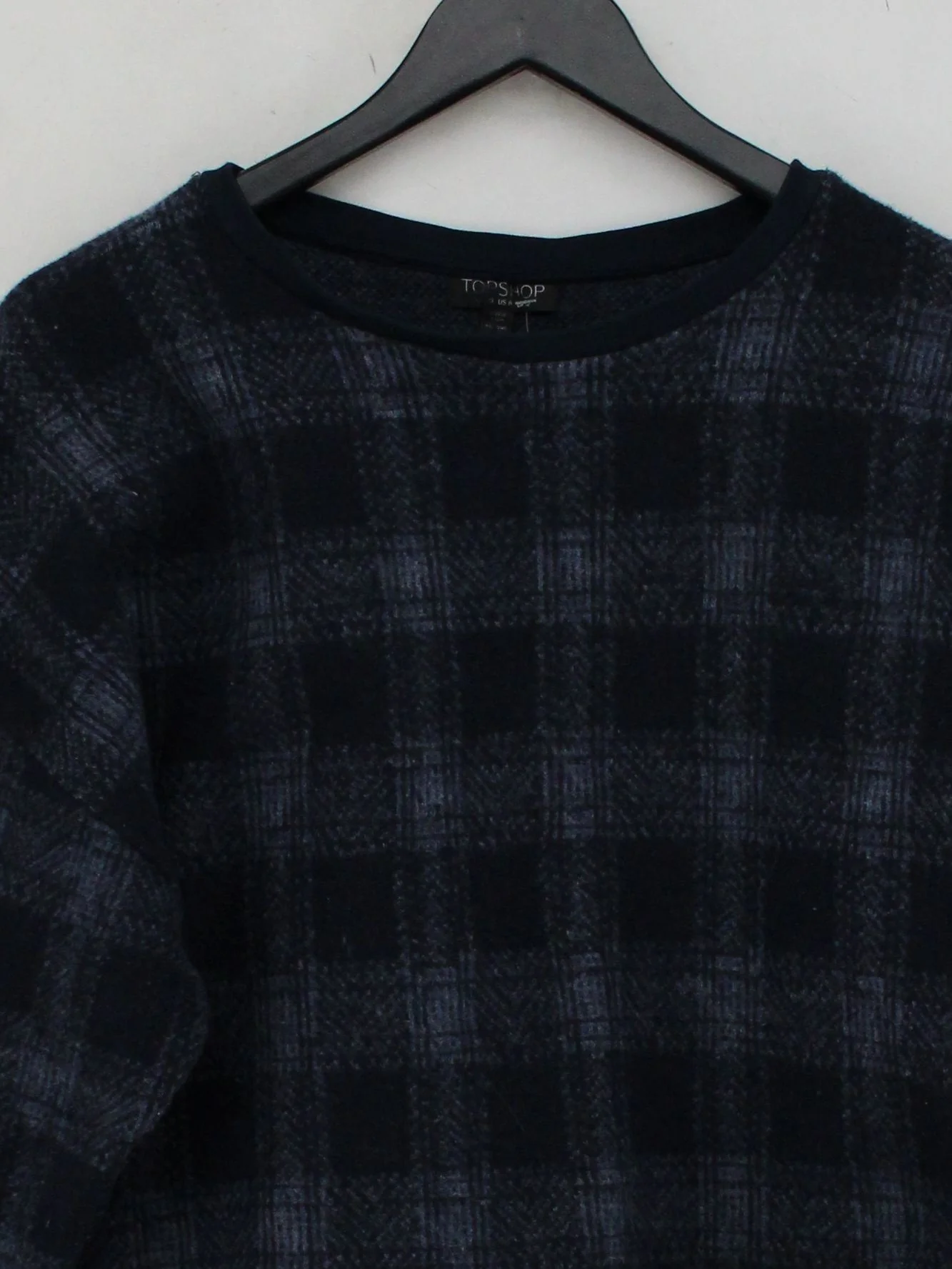 Topshop Women's Top UK 12 Blue Polyester with Viscose, Wool Basic - Image 3