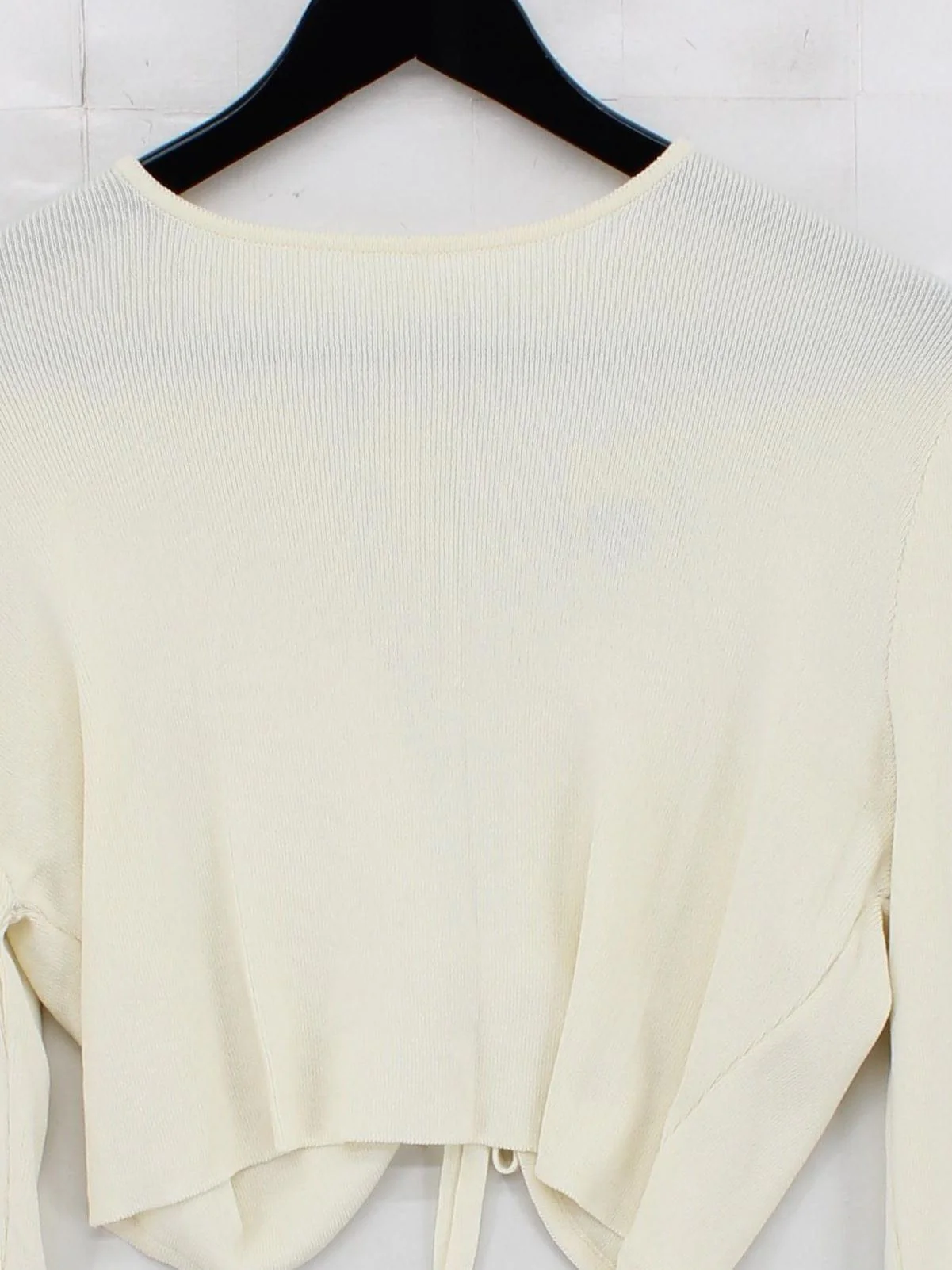 Topshop Women's Top UK 12 Cream Polyamide with Viscose Cropped - Image 3