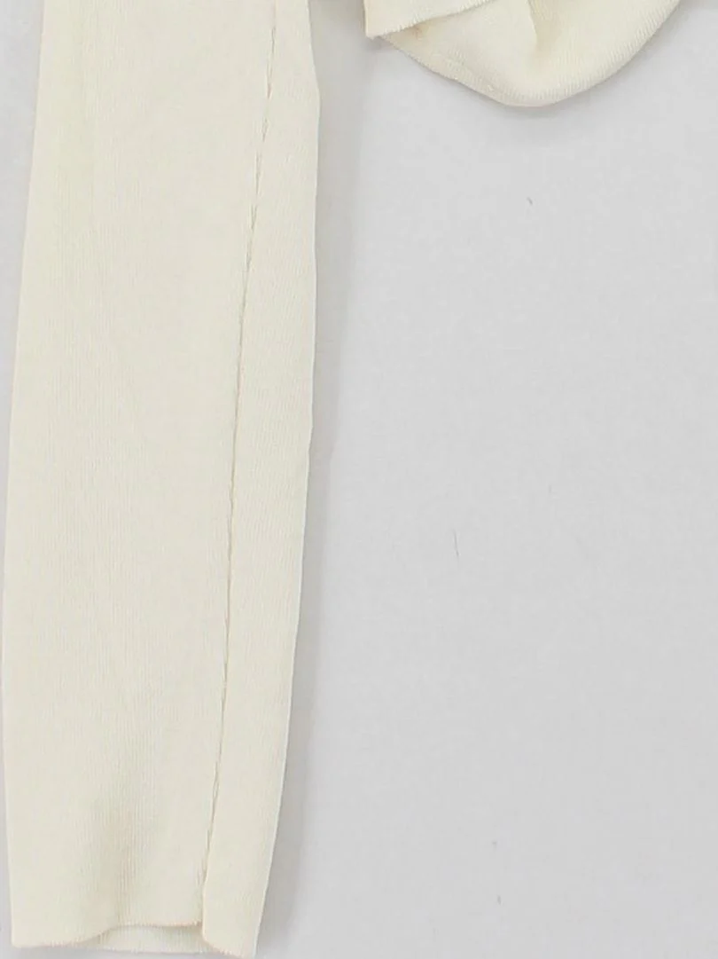 Topshop Women's Top UK 12 Cream Polyamide with Viscose Cropped - Image 4