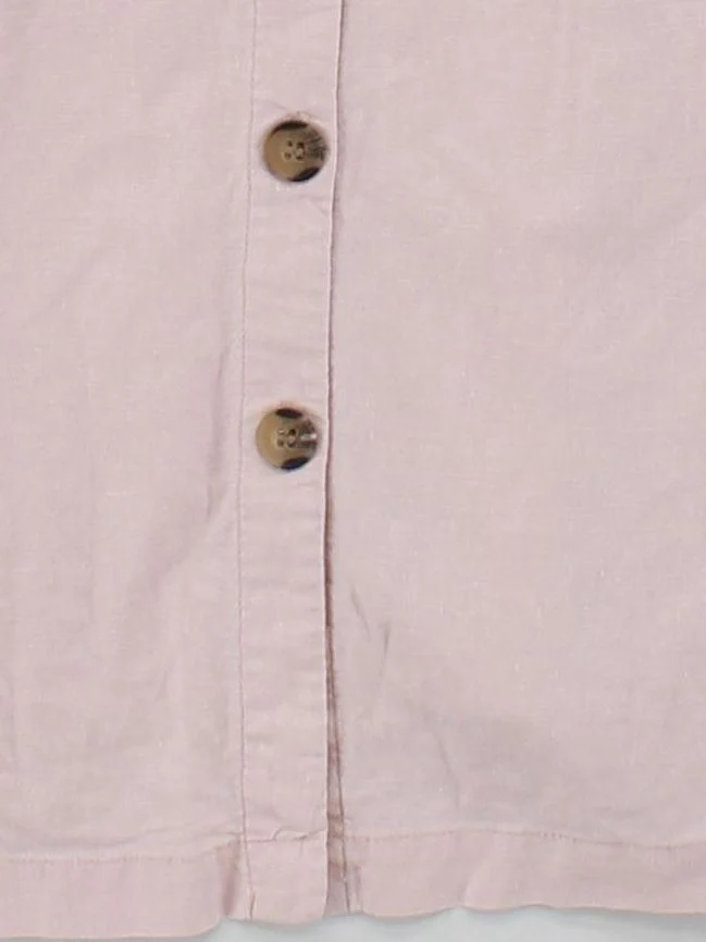 Topshop Women's Top UK 12 Pink Linen with Viscose Sleeveless V-Neck Basic - Image 4