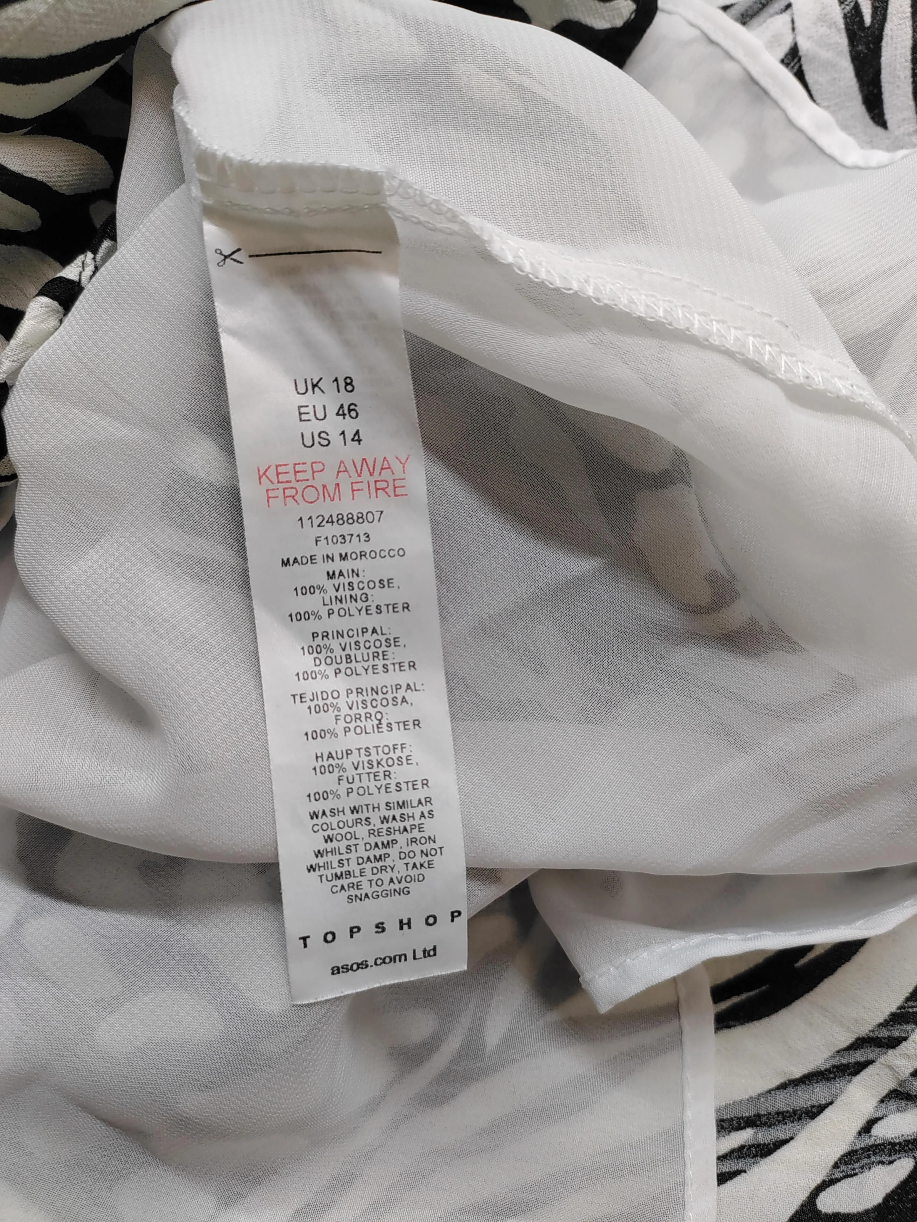 Topshop Women's Top UK 18 Multi Viscose with Polyester Tunic - Image 7