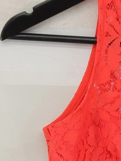 Topshop Women's Top UK 4 Red Nylon with Polyester, Elastane Cropped - Image 4