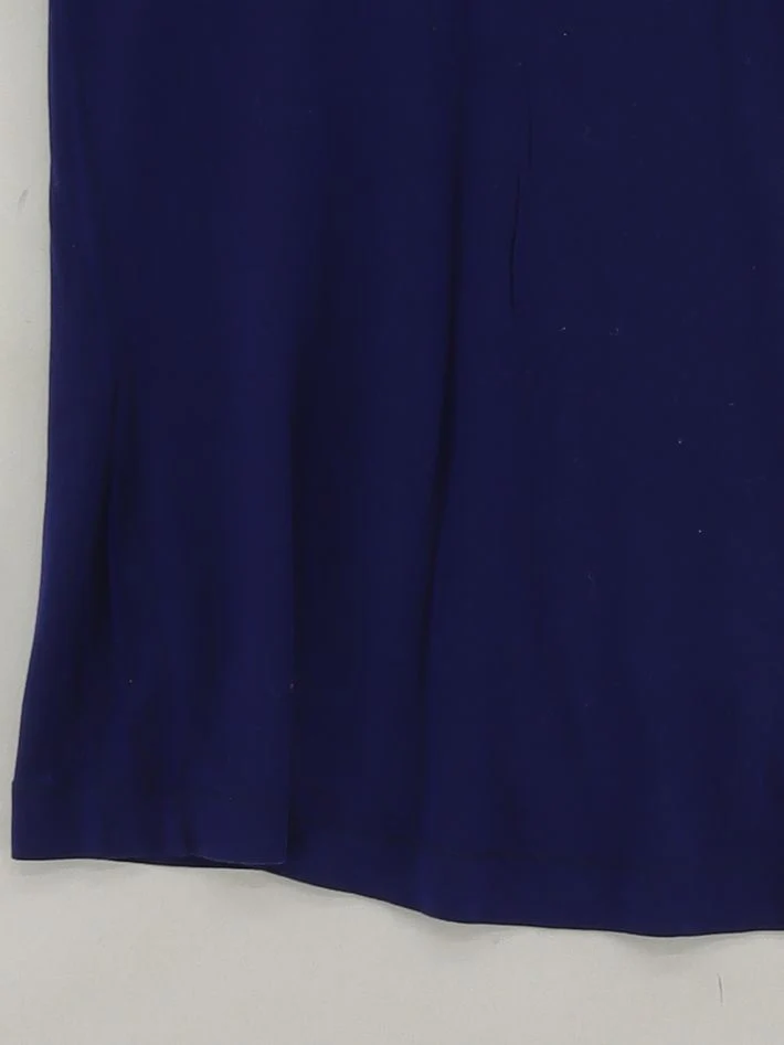 Topshop Women's Top UK 6 Blue 100% Cotton Long Sleeve Round Neck Basic - Image 4
