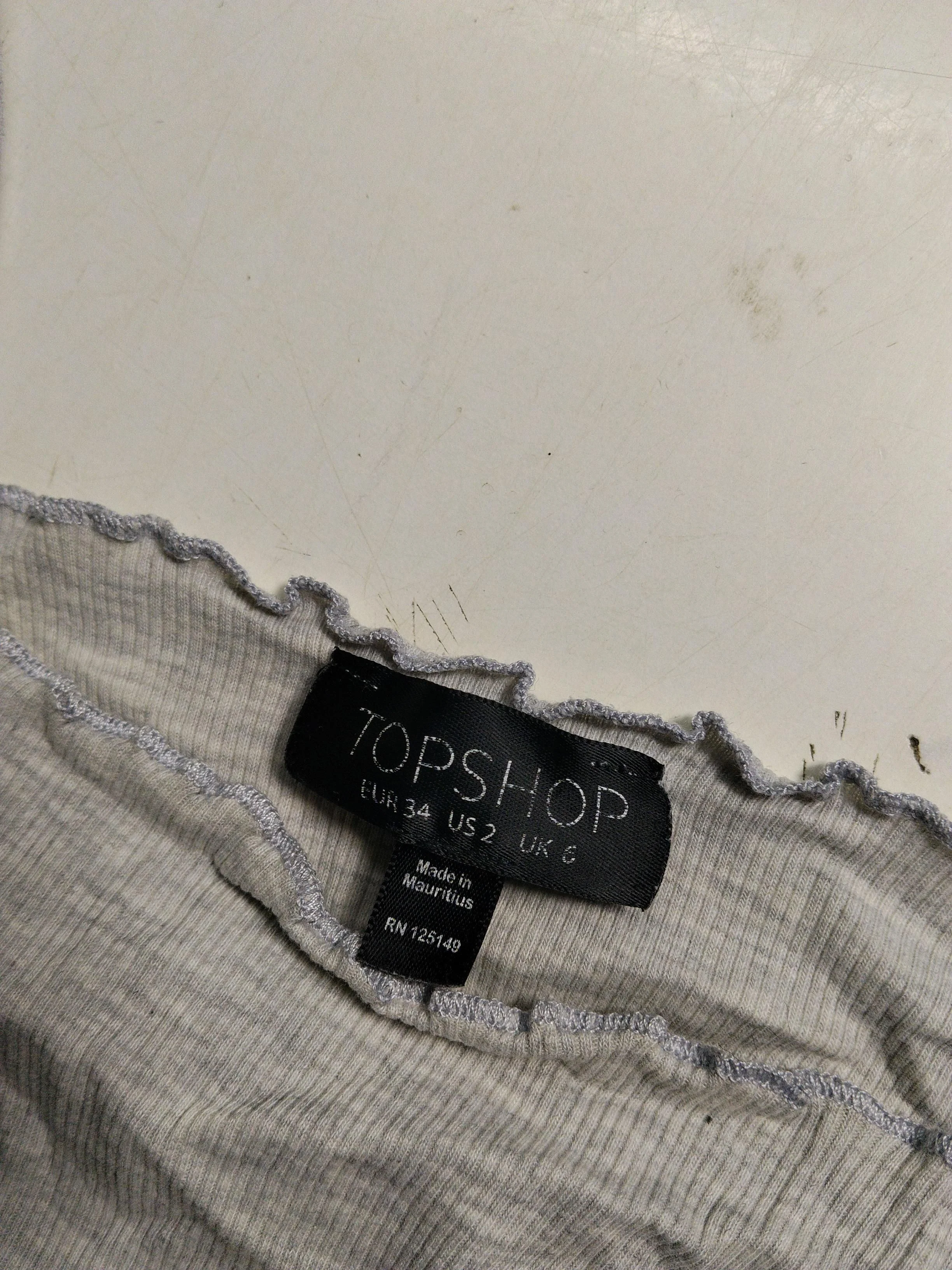 Topshop Women's Top UK 6 Grey Cotton with Polyester, Elastane Cropped - Image 5