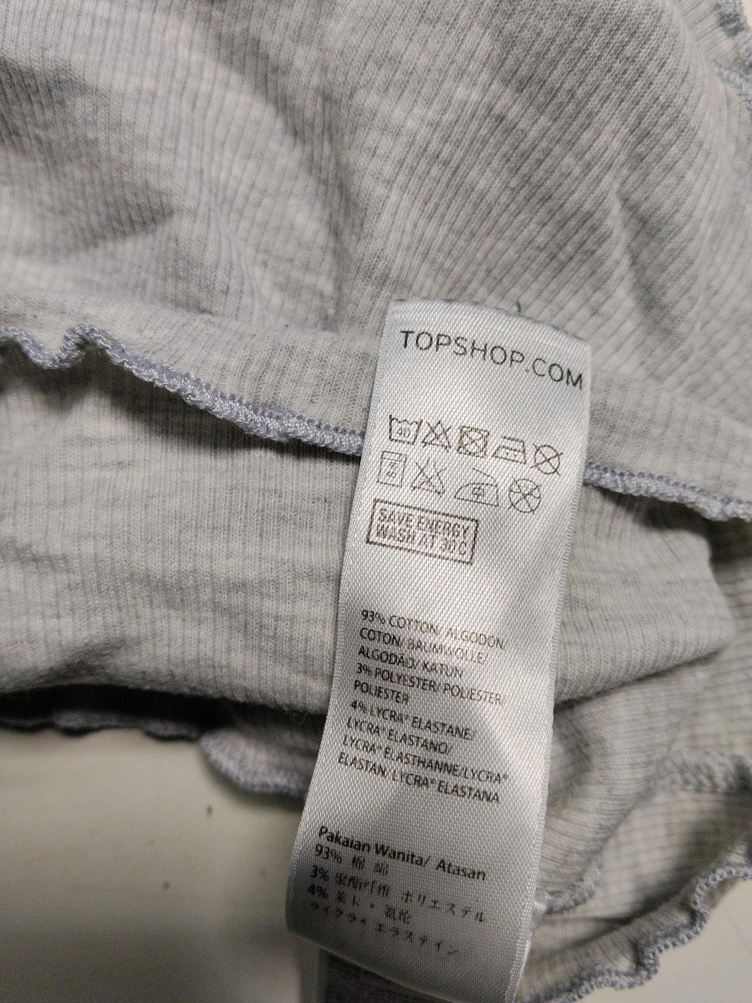 Topshop Women's Top UK 6 Grey Cotton with Polyester, Elastane Cropped - Image 6