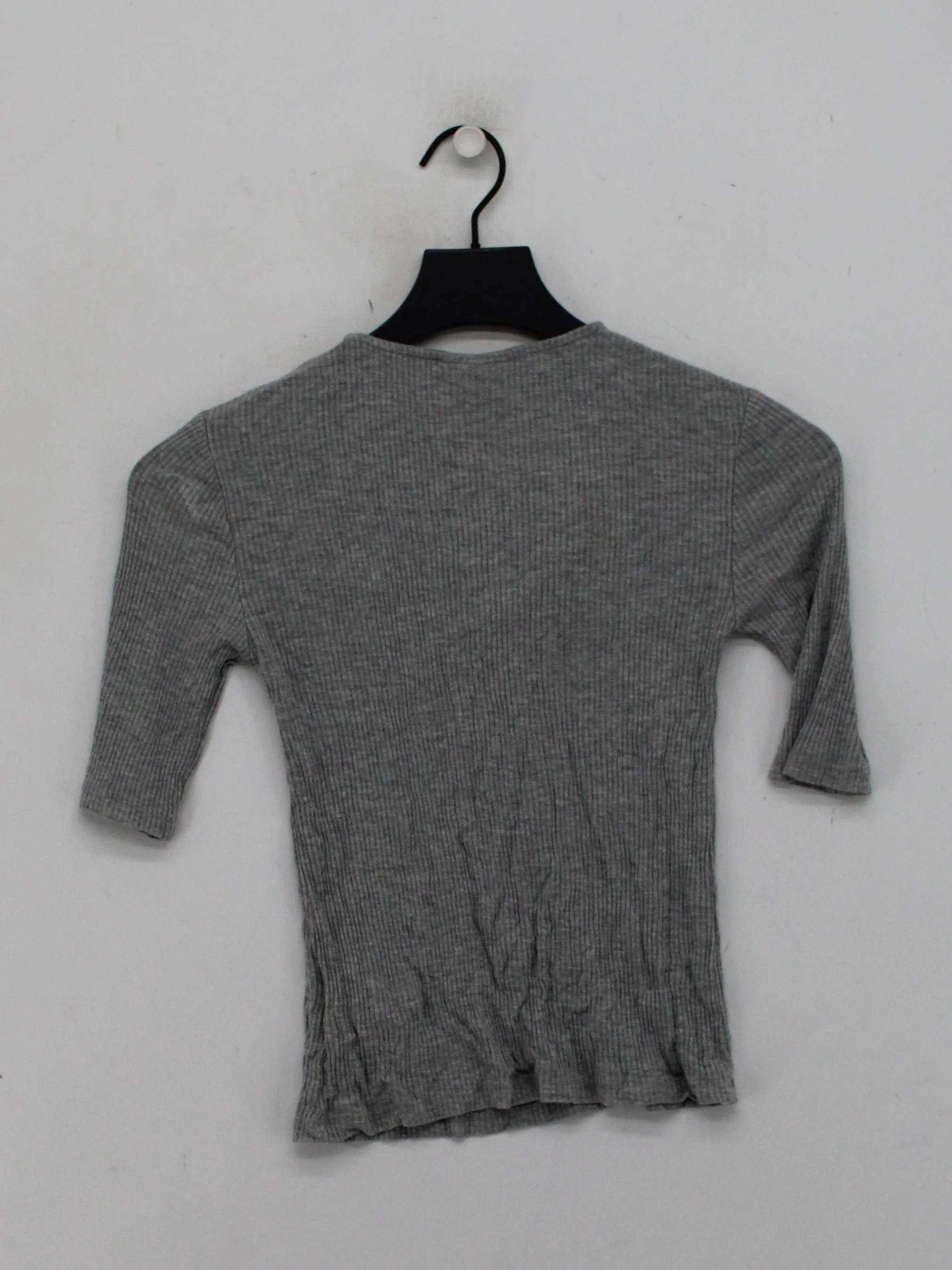 Topshop Women's Top UK 6 Grey Viscose with Elastane 3/4 Sleeve Round Neck Basic - Image 2