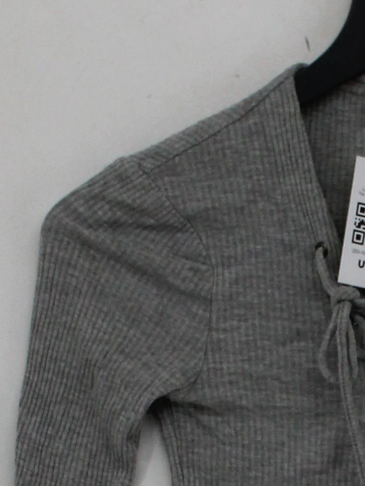 Topshop Women's Top UK 6 Grey Viscose with Elastane 3/4 Sleeve Round Neck Basic - Image 4