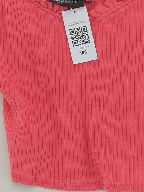 Topshop Women's Top UK 6 Pink 100% Cotton Sleeveless Square Neck Basic - Image 4