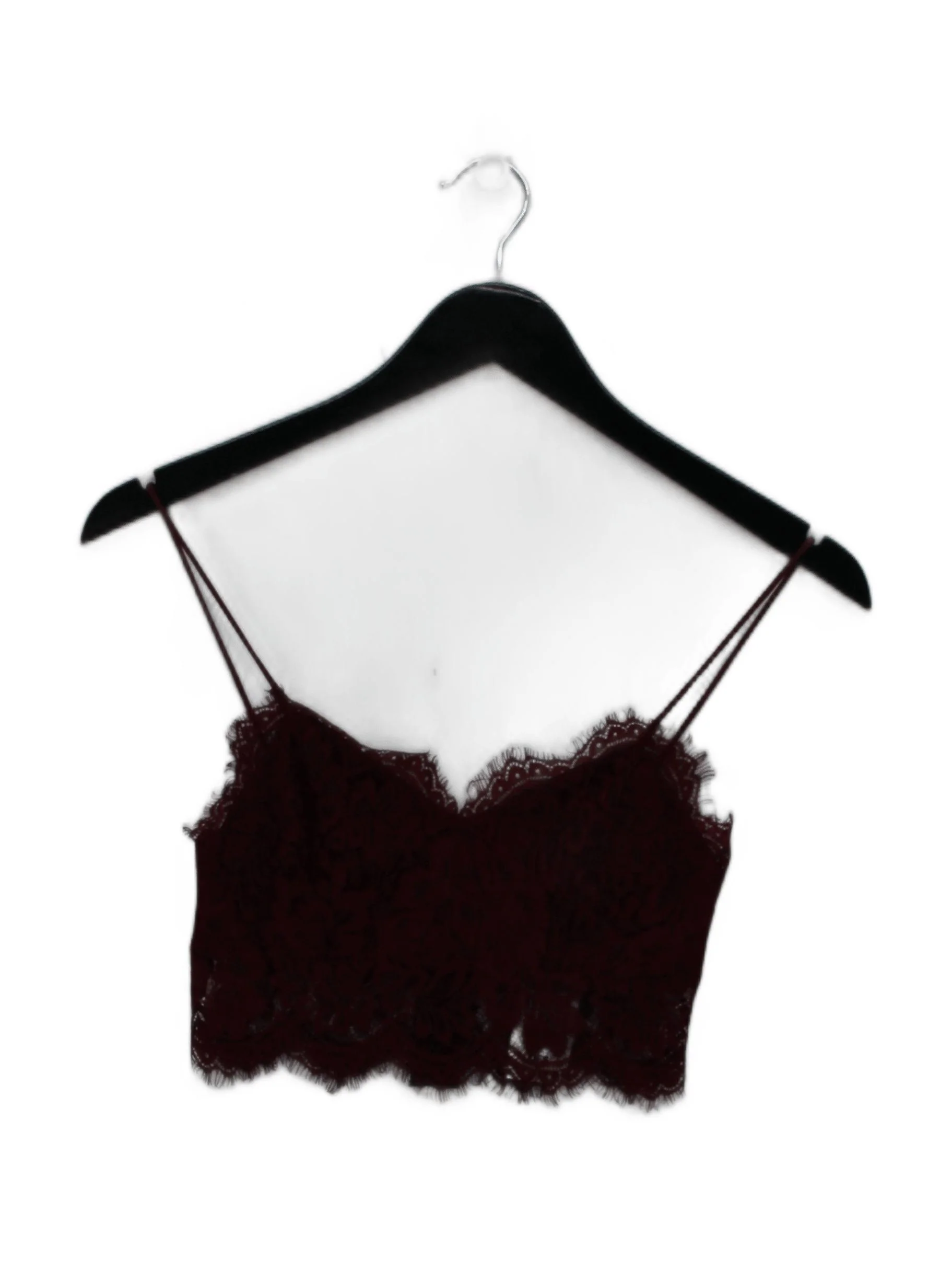 Topshop Women's Top UK 6 Red Polyester with Elastane Cropped