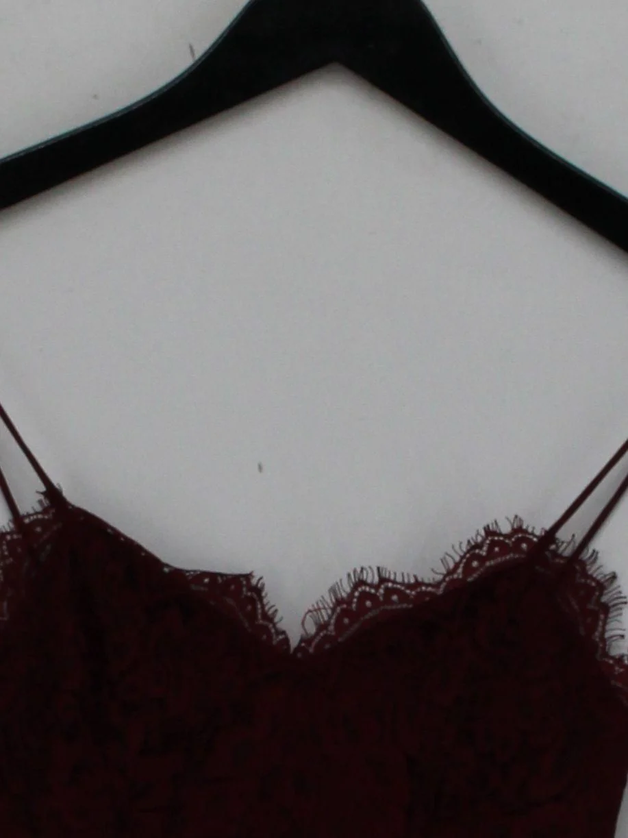 Topshop Women's Top UK 6 Red Polyester with Elastane Cropped - Image 3