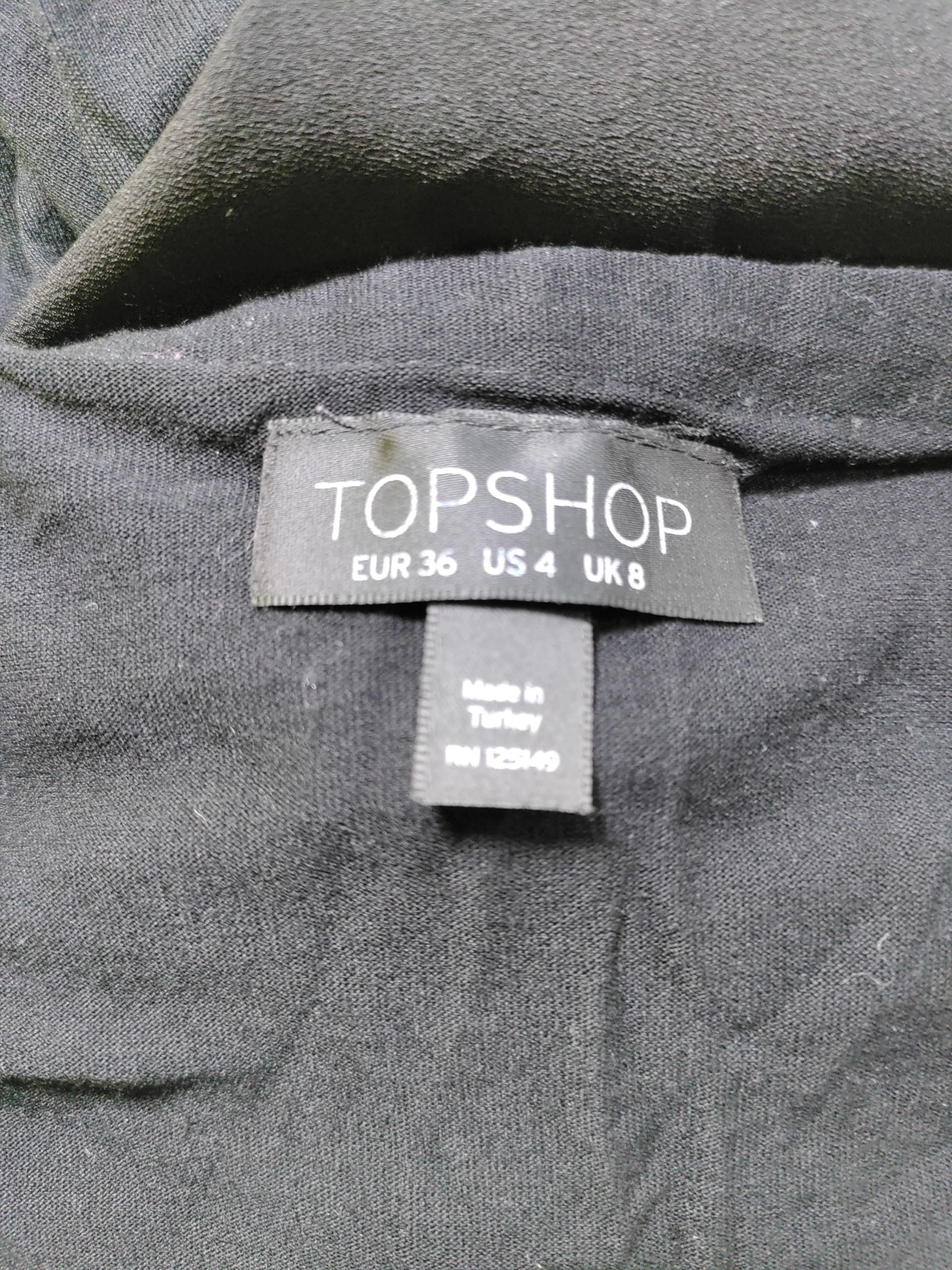 Topshop Women's Top UK 8 Black Polyester with Viscose Basic - Image 5