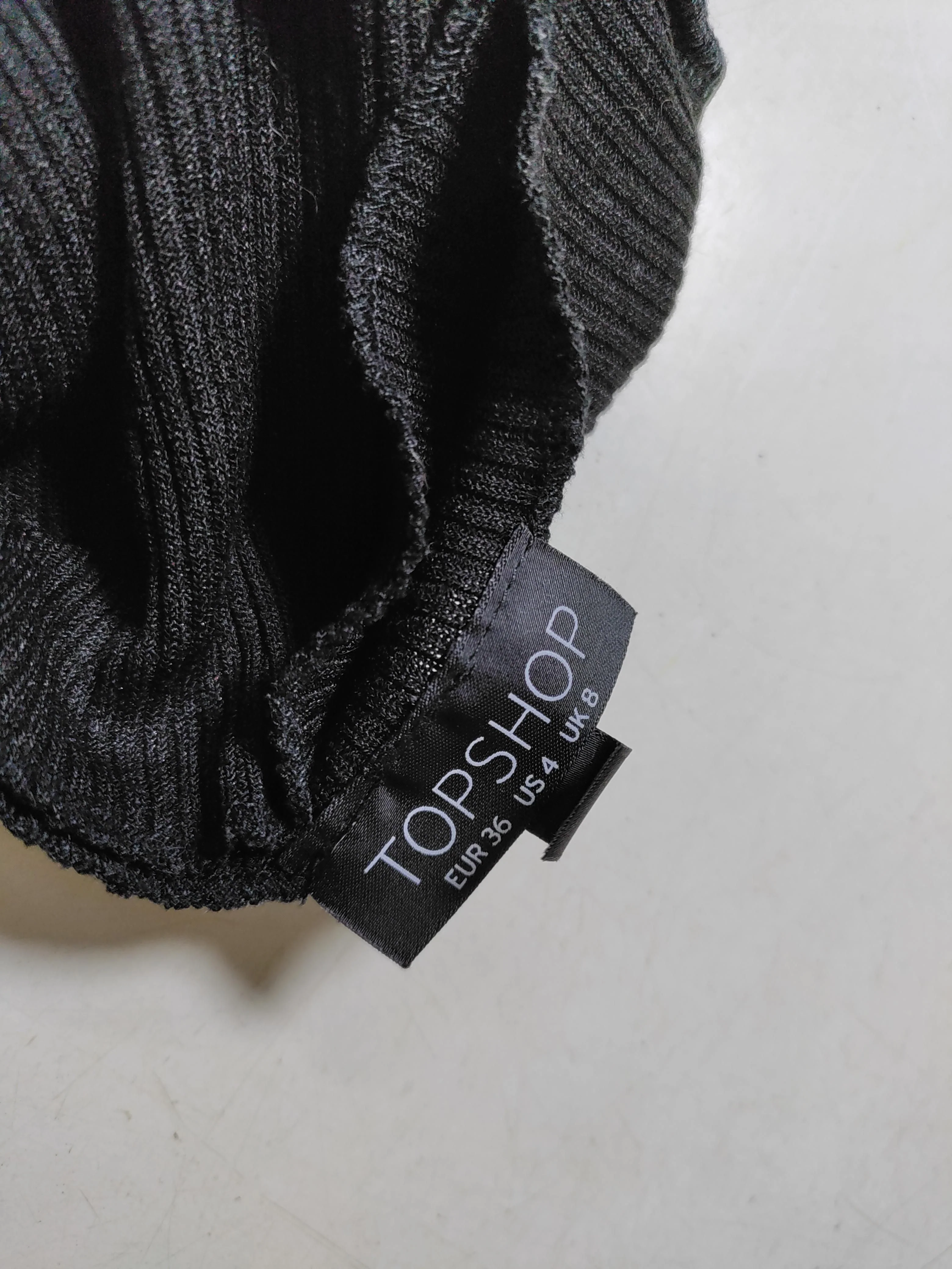 Topshop Women's Top UK 8 Black Polyester with Viscose Sleeveless High Neck Basic - Image 5