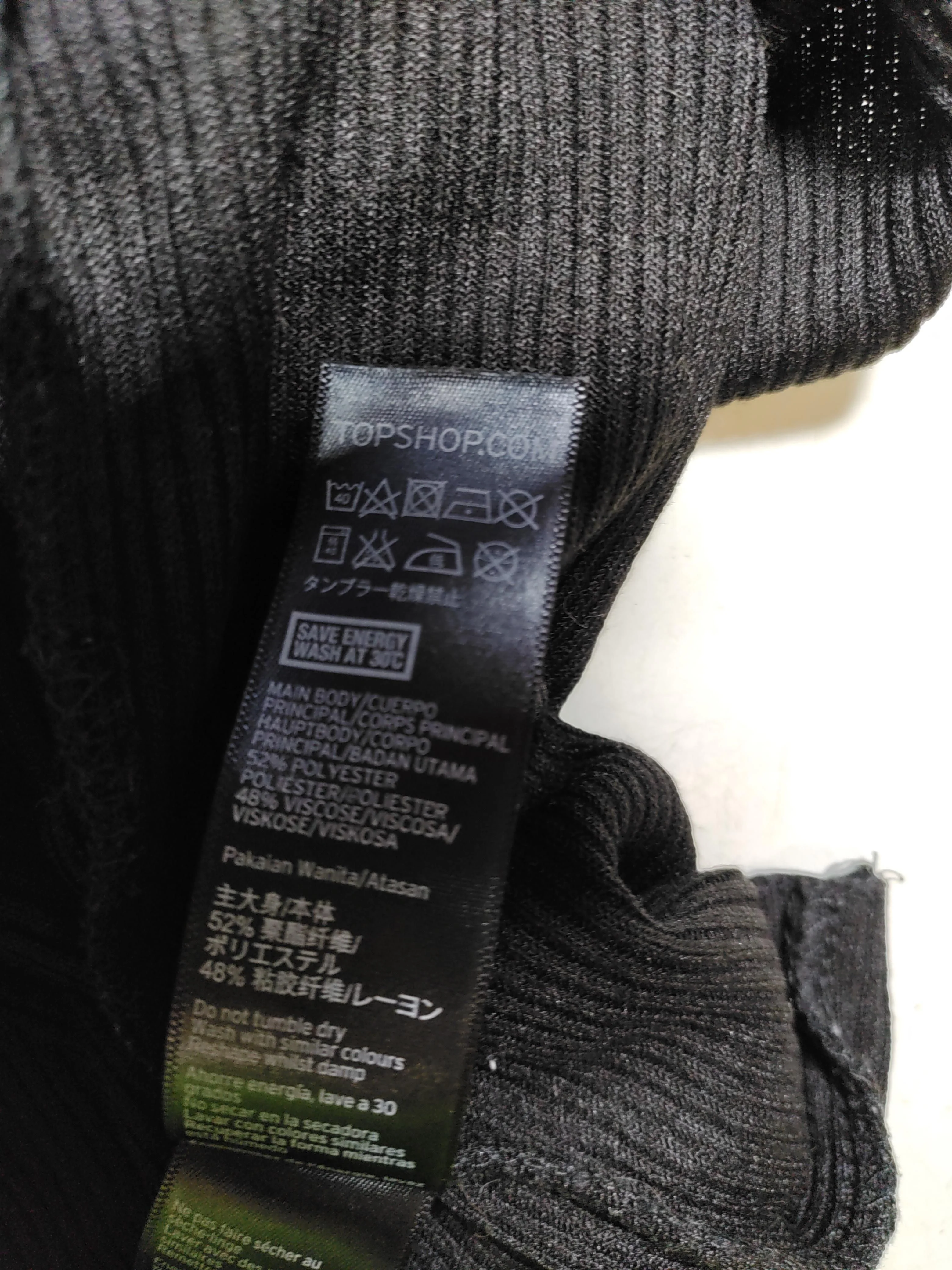 Topshop Women's Top UK 8 Black Polyester with Viscose Sleeveless High Neck Basic - Image 6