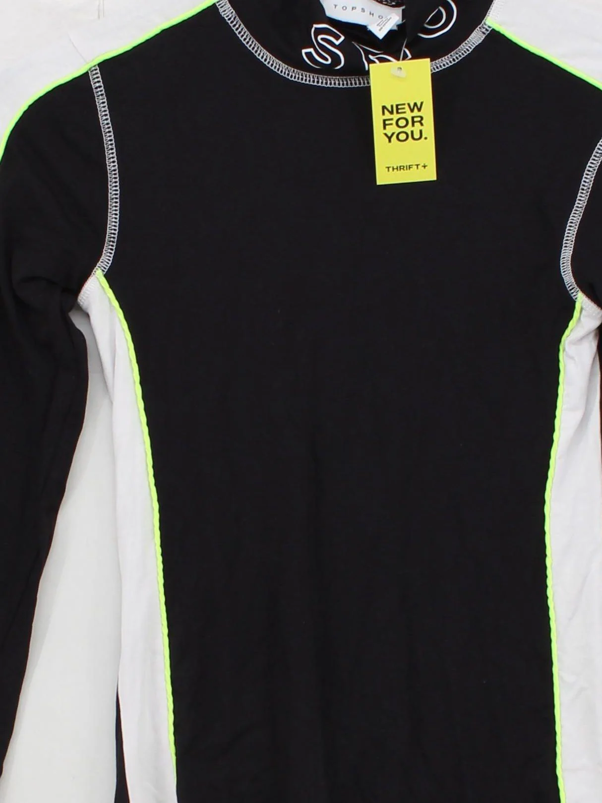 Topshop Women's Top UK 8 Black Viscose with Elastane Long Sleeve High Neck Basic - Image 3