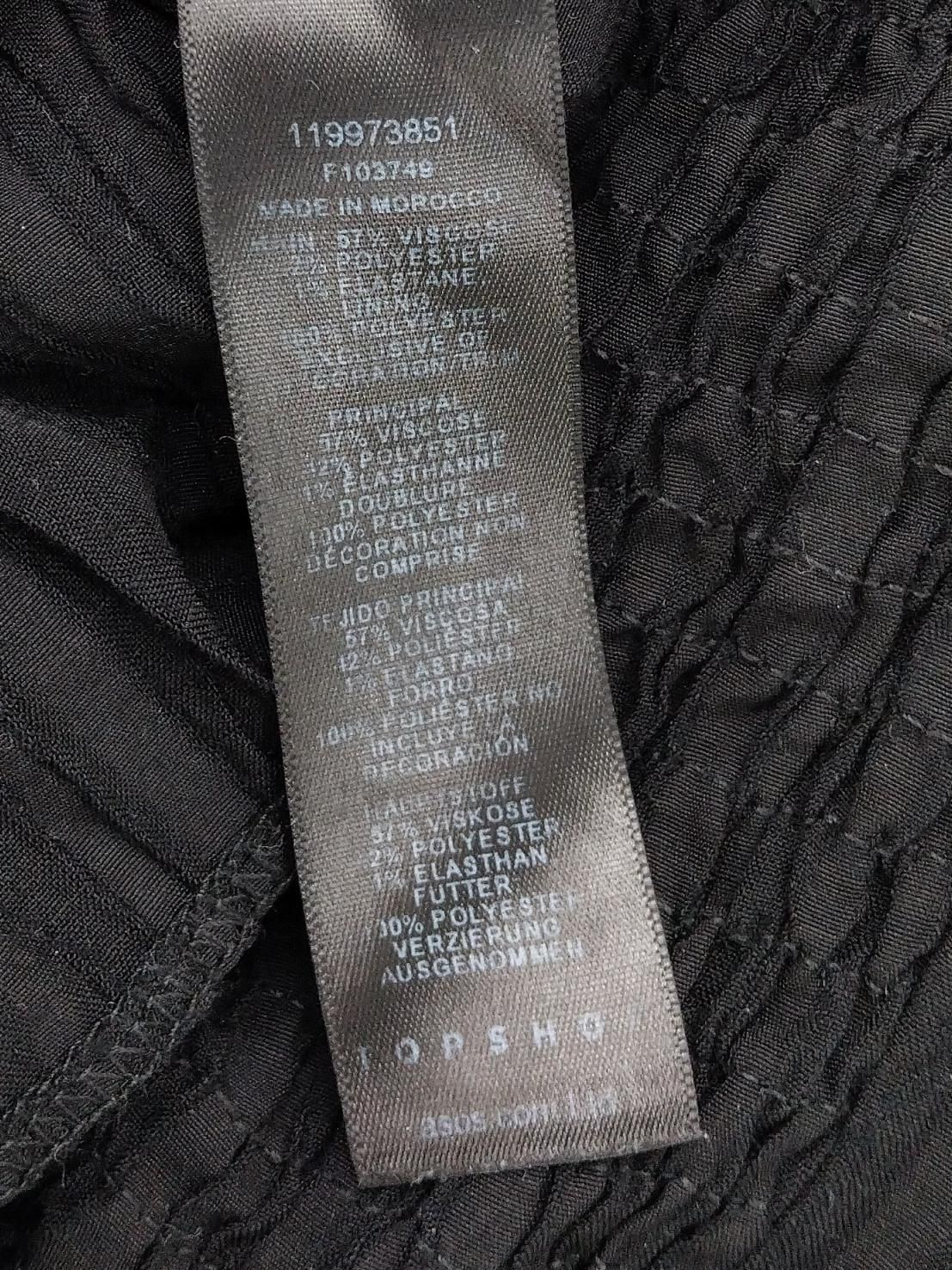 Topshop Women's Top UK 8 Black Viscose with Polyester, Elastane Cropped - Image 6