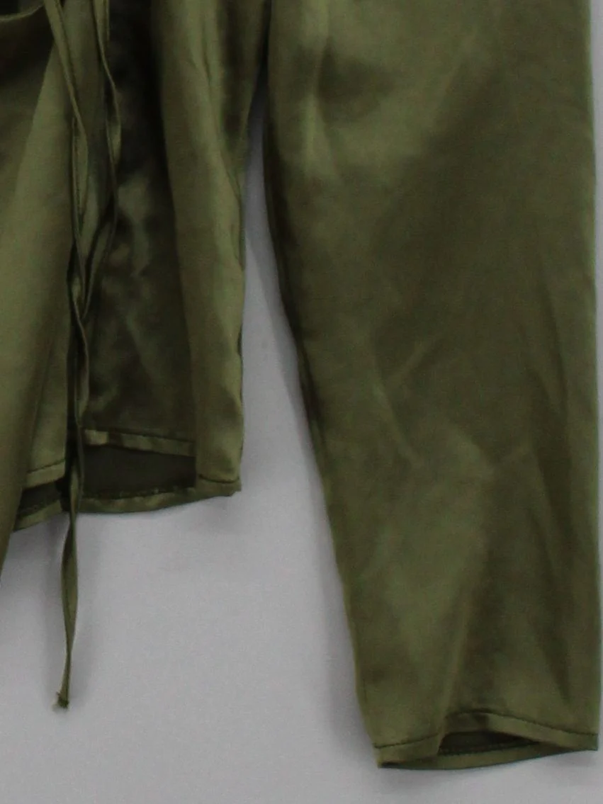 Topshop Women's Top UK 8 Green 100% Polyester Long Sleeve Square Neck Basic - Image 4