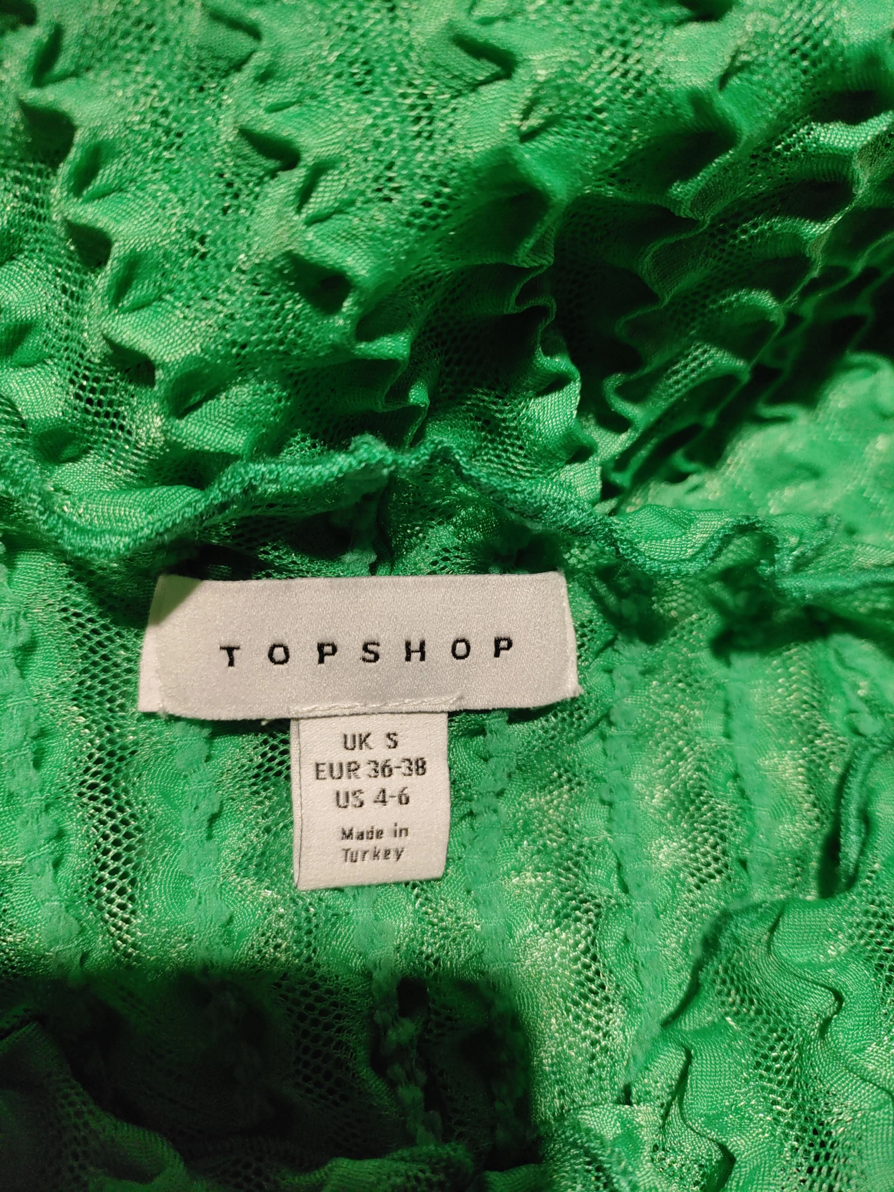 Topshop Women's Top UK 8 Green Polyester with Elastane Basic - Image 5