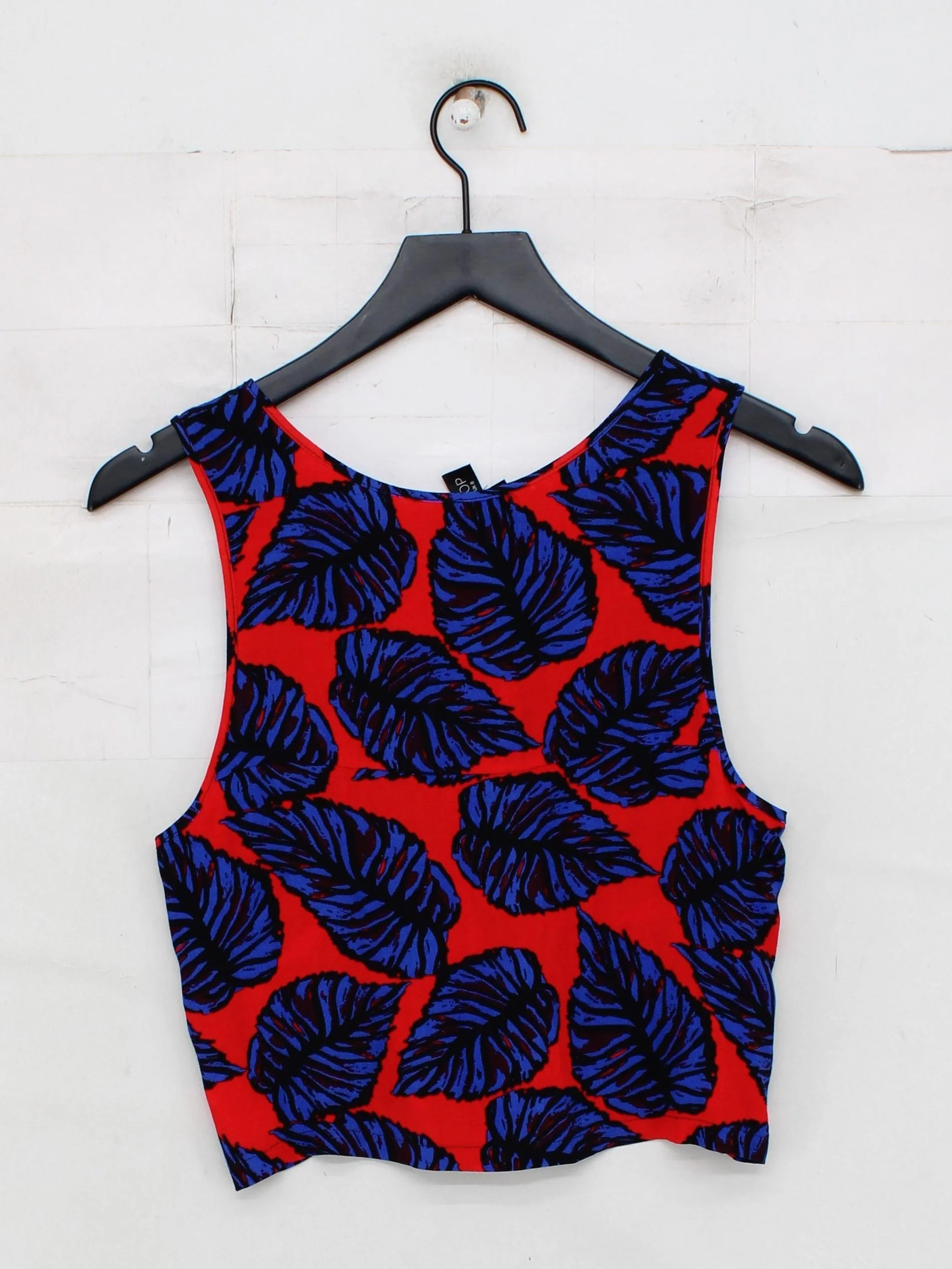 Topshop Women's Top UK 8 Multi Floral 100% Other Sleeveless Round Neck Cropped - Image 2