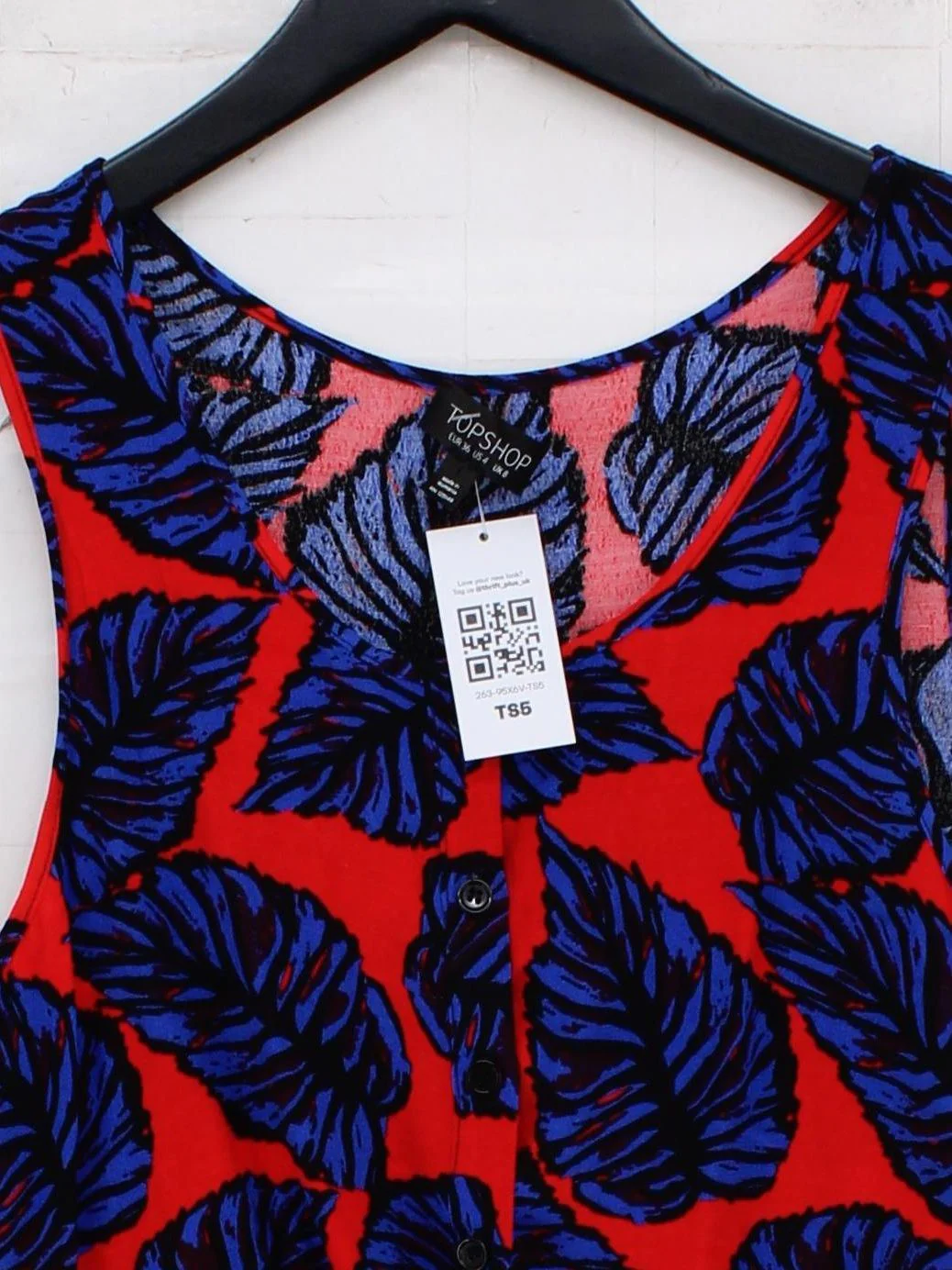 Topshop Women's Top UK 8 Multi Floral 100% Other Sleeveless Round Neck Cropped - Image 3