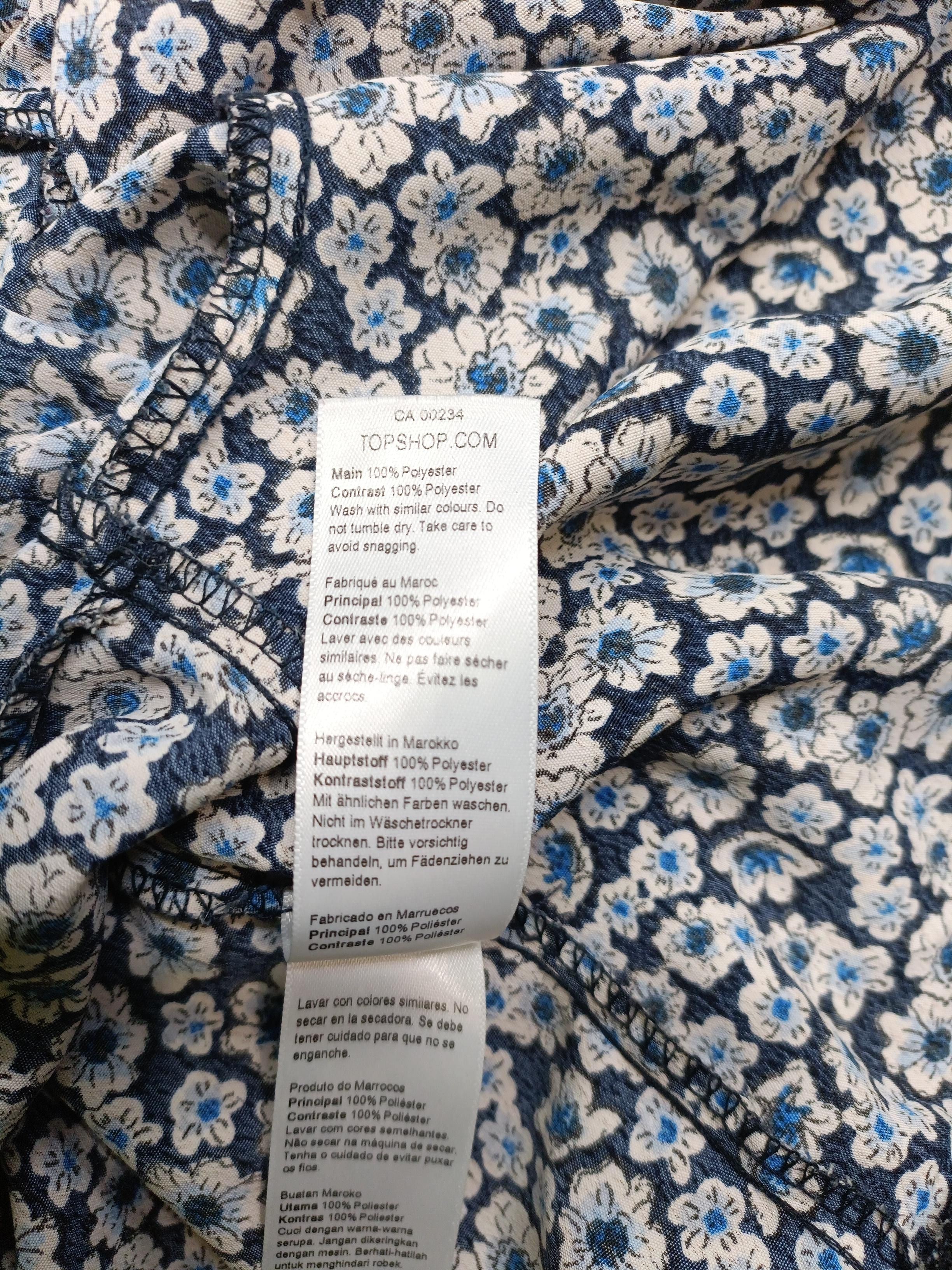 Topshop Women's Top UK 8 Multi Floral 100% Polyester Long Sleeve Collared Basic - Image 6