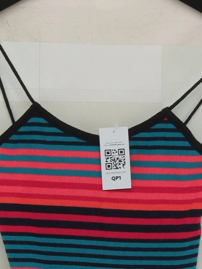 Topshop Women's Top UK 8 Multi Polyester with Viscose, Elastane Cropped - Image 3