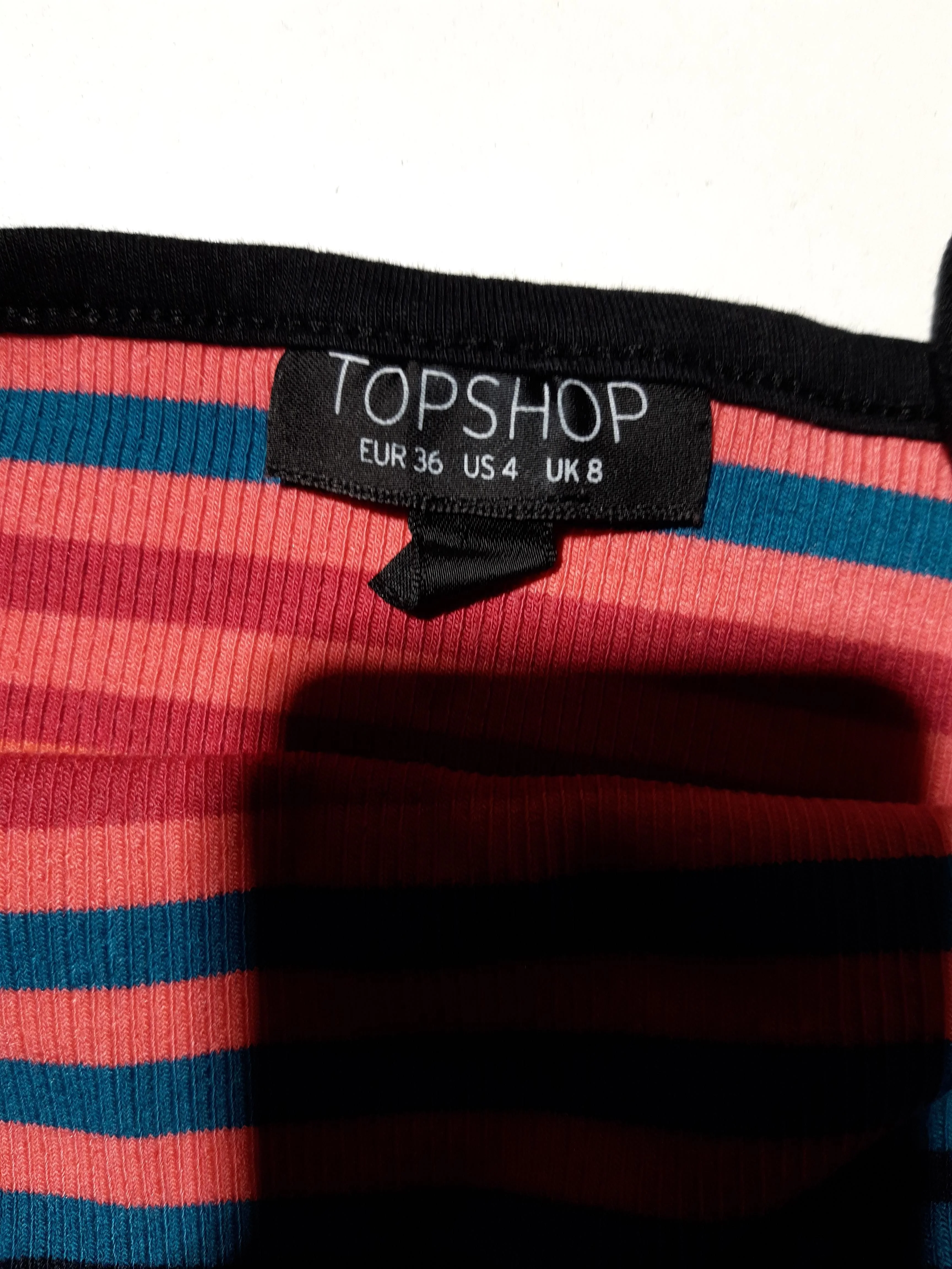 Topshop Women's Top UK 8 Multi Polyester with Viscose, Elastane Cropped - Image 5