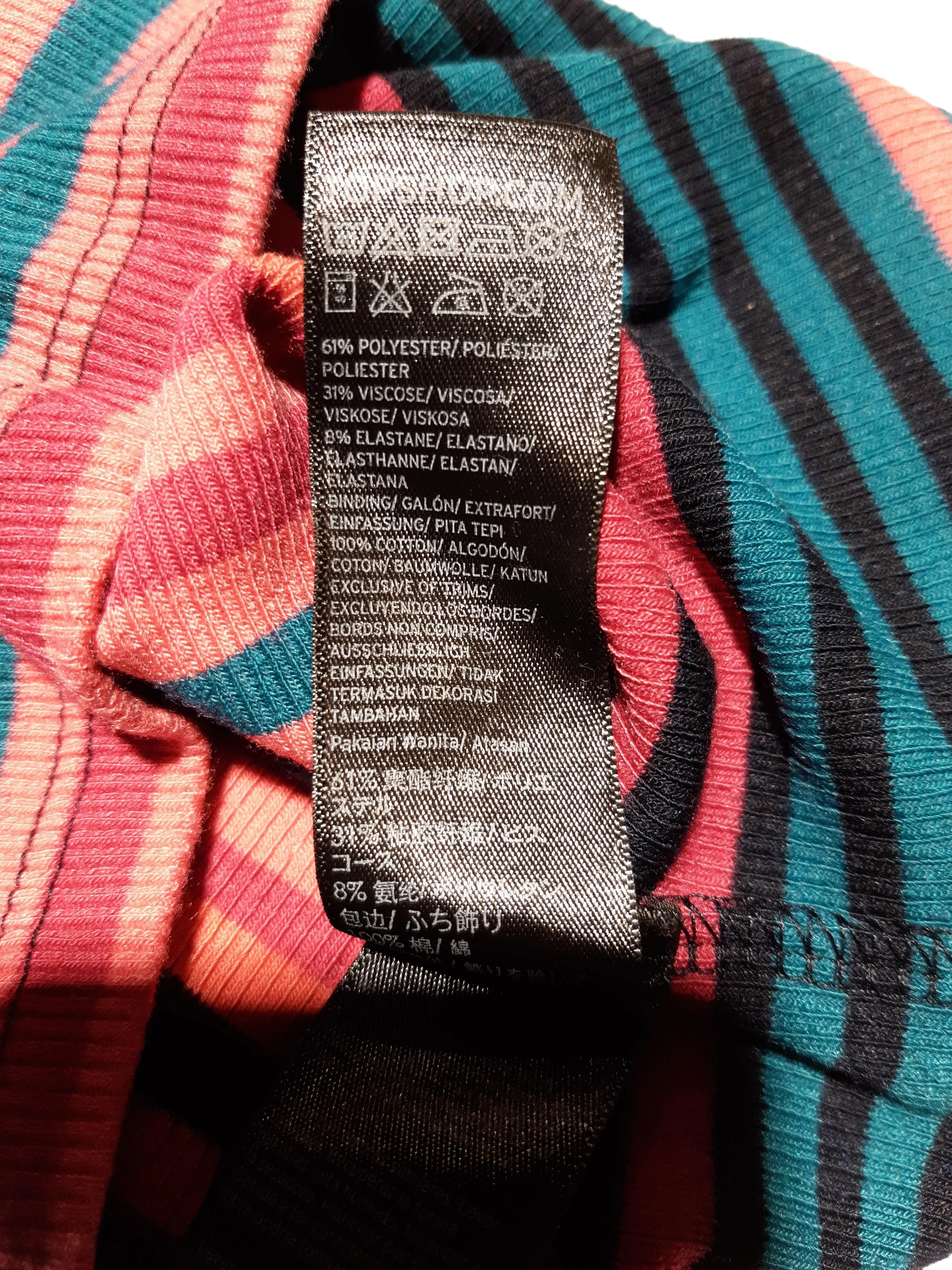 Topshop Women's Top UK 8 Multi Polyester with Viscose, Elastane Cropped - Image 6