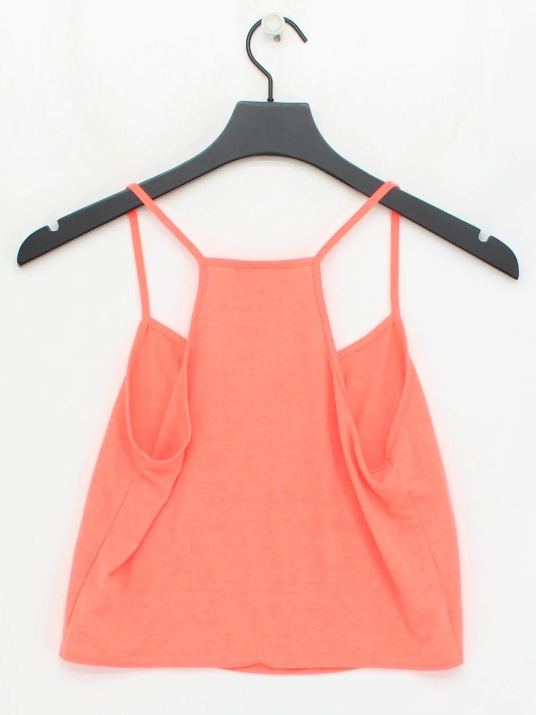 Topshop Women's Top UK 8 Orange Polyester with Viscose Cropped - Image 2