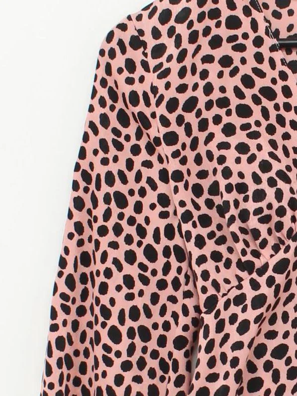 Topshop Women's Top UK 8 Pink 100% Polyester Cropped - Image 4