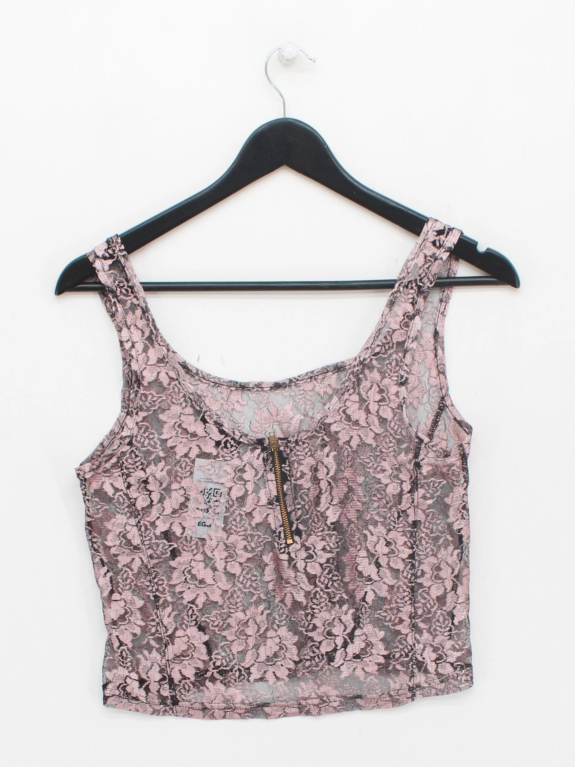 Topshop Women's Top UK 8 Pink Floral 100% Other Sleeveless Round Neck Cropped - Image 2