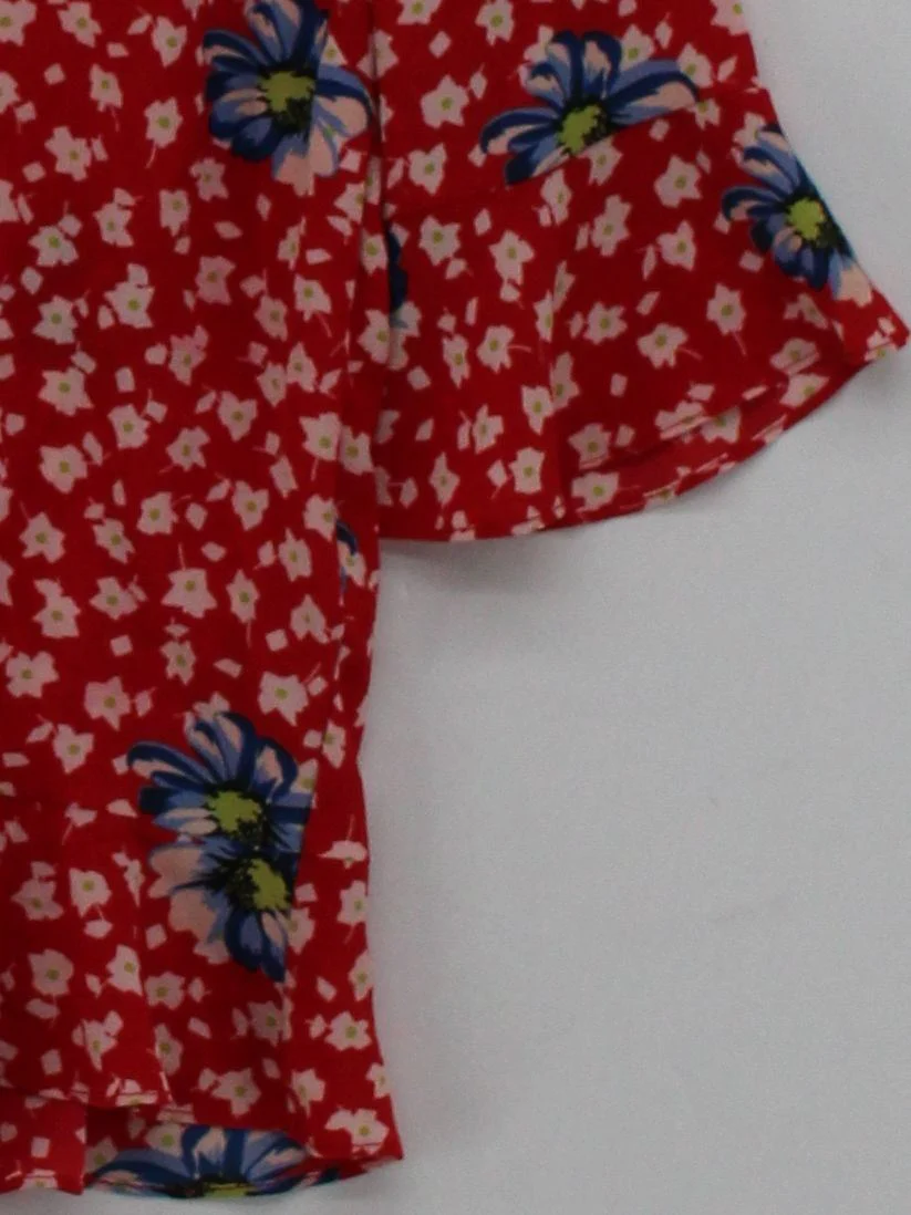 Topshop Women's Top UK 8 Red Polyester with Elastane Basic - Image 4