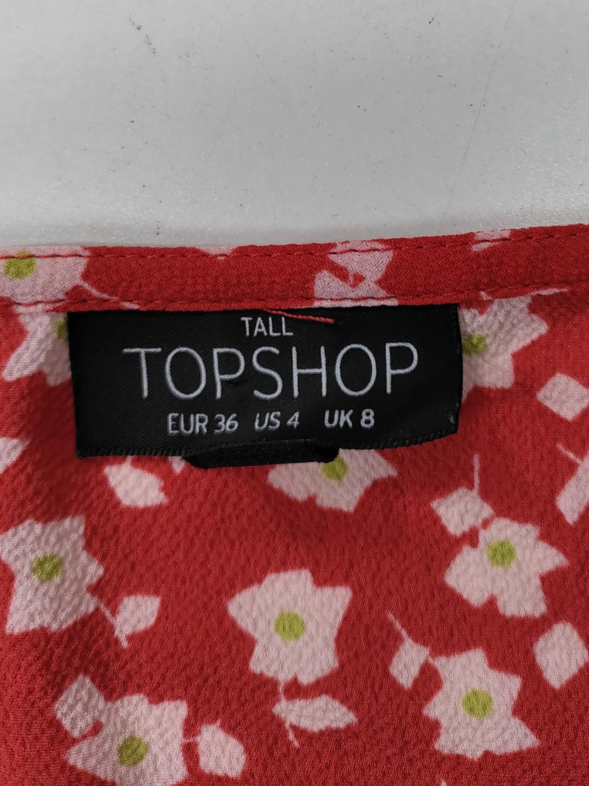 Topshop Women's Top UK 8 Red Polyester with Elastane Basic - Image 5
