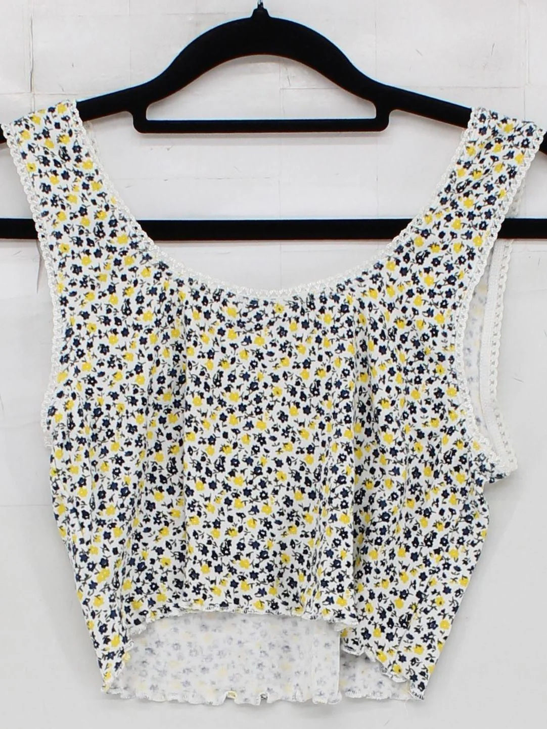 Topshop Women's Top UK 8 White Cotton with Polyamide, Elastane Cropped - Image 2