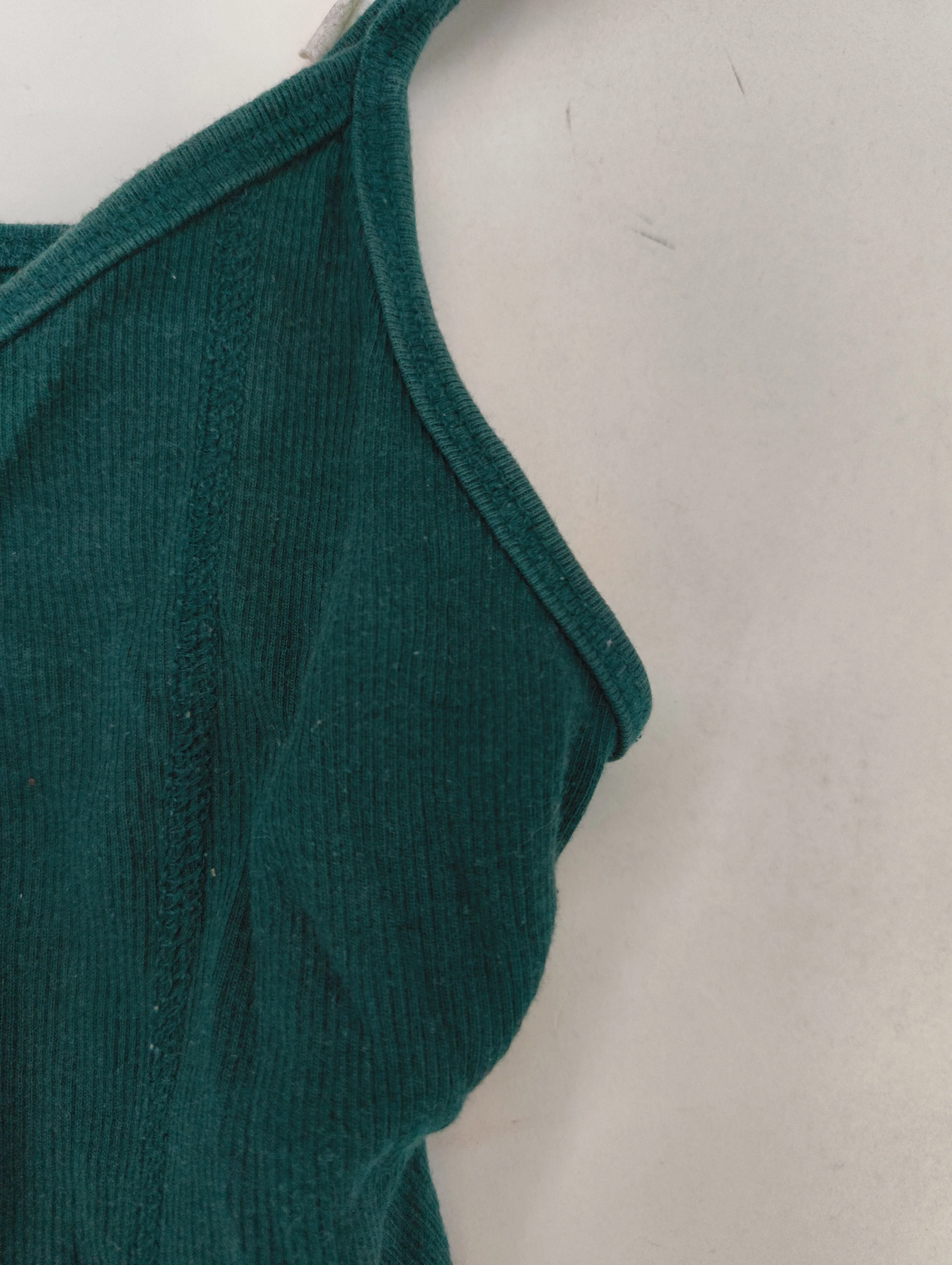 Topshop Women's Top XS Green 100% Other Sleeveless V-Neck Jersey - Image 5