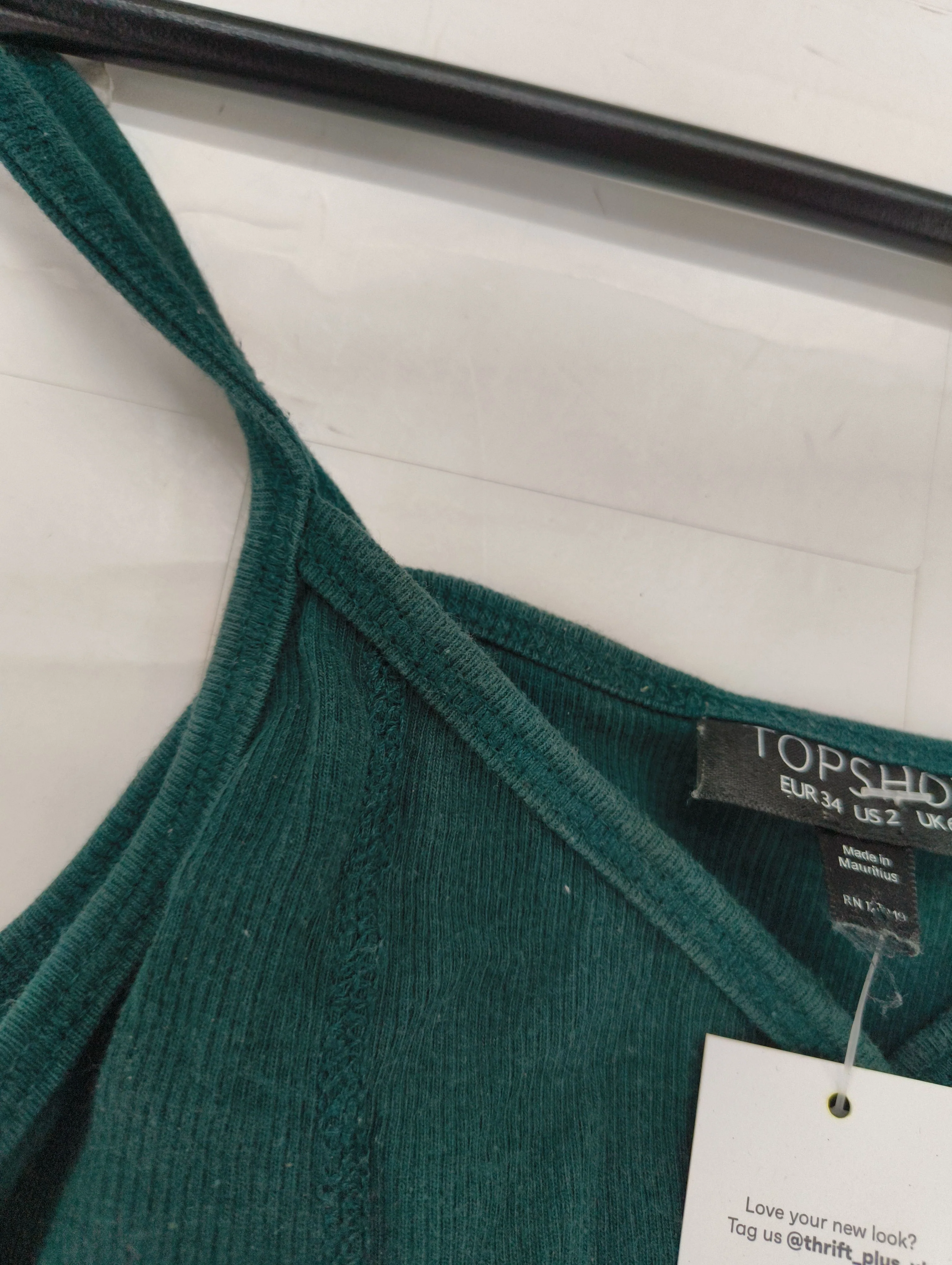 Topshop Women's Top XS Green 100% Other Sleeveless V-Neck Jersey - Image 6