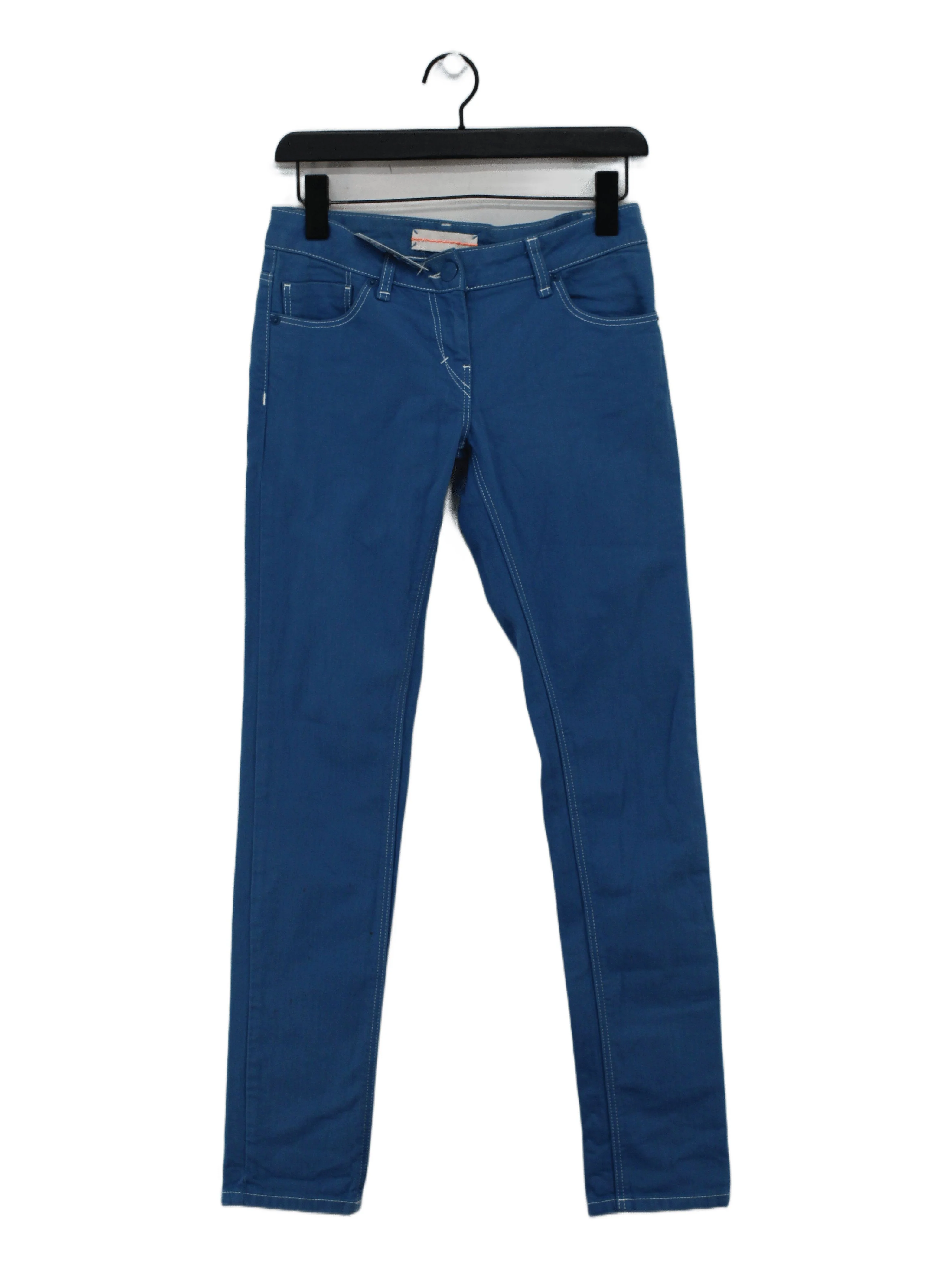 Topshop Women's Trousers L Blue Cotton with Elastane Skinny Chino